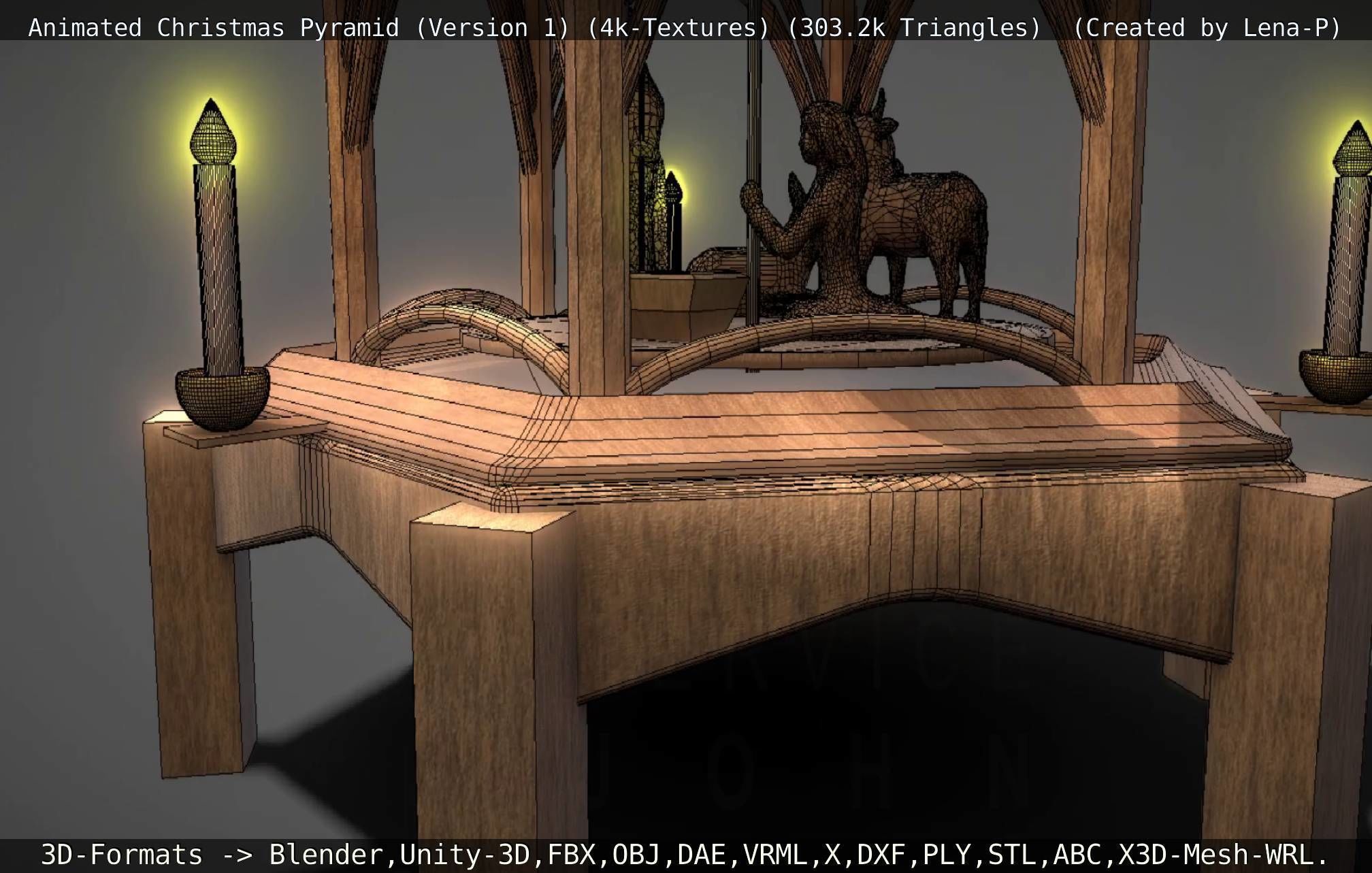 Animated Christmas Pyramid Version 1 3D model_10