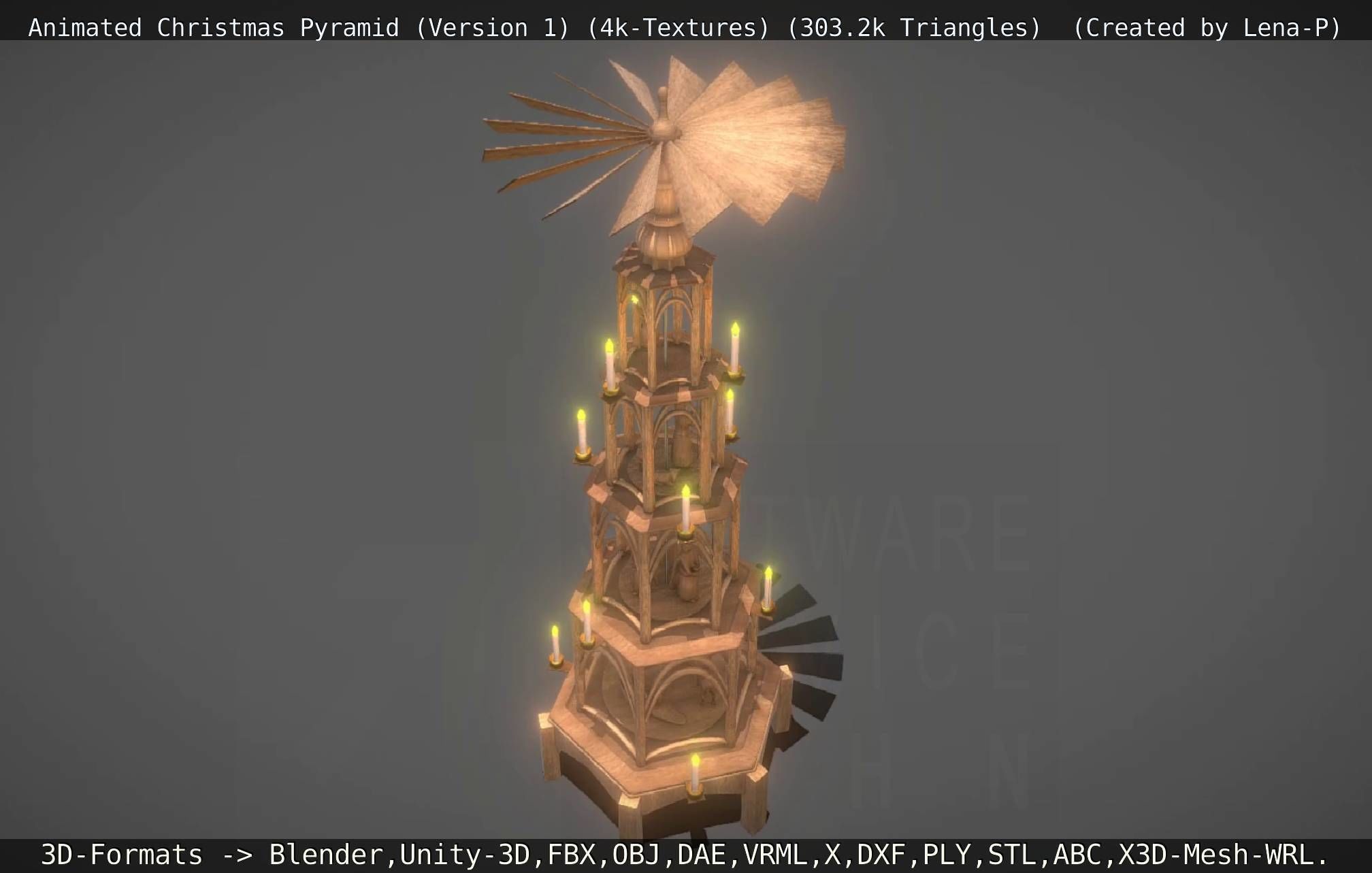 Animated Christmas Pyramid Version 1 3D model_29
