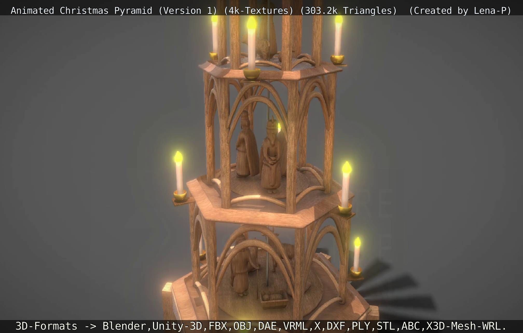 Animated Christmas Pyramid Version 1 3D model_32