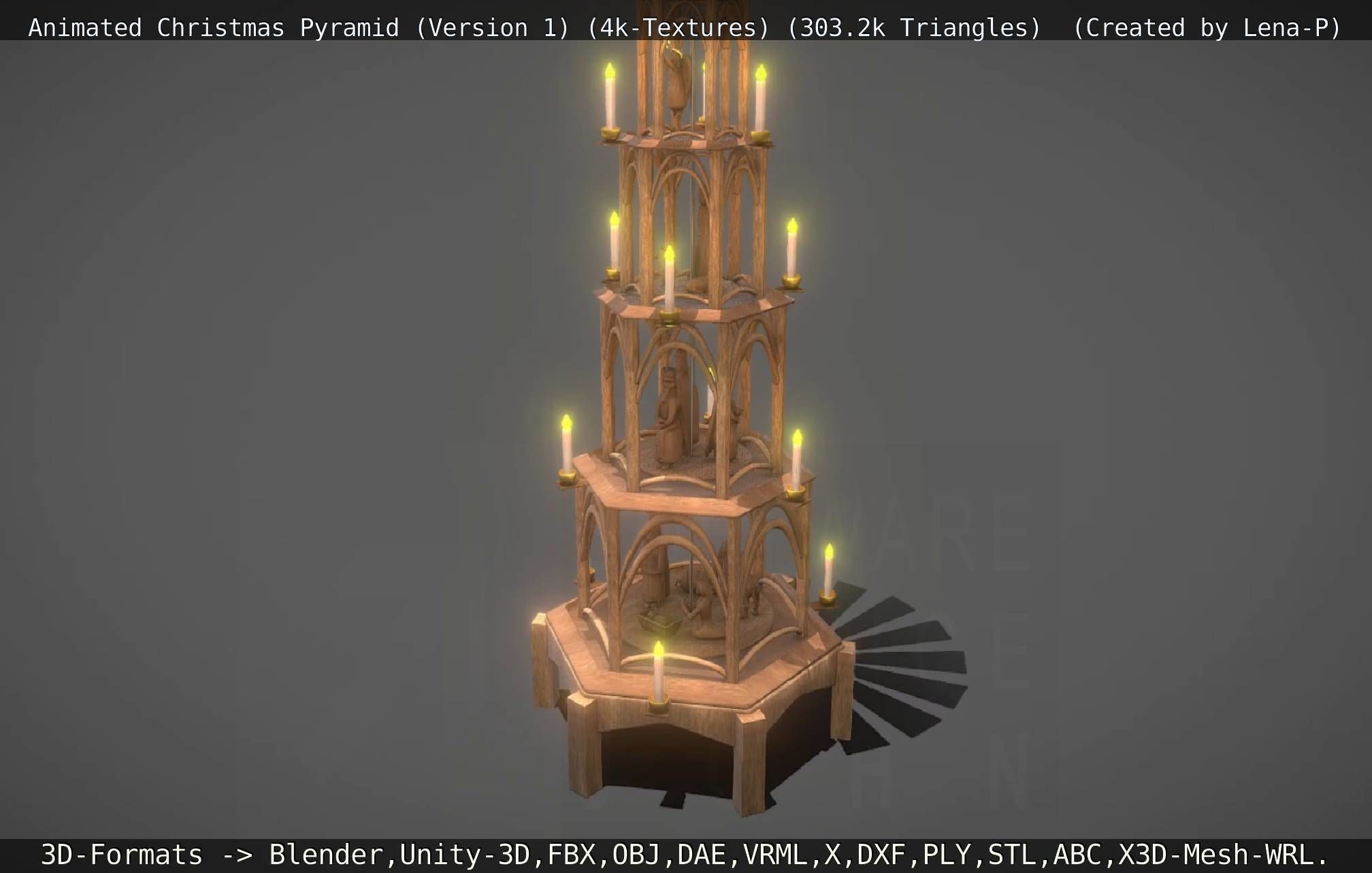 Animated Christmas Pyramid Version 1 3D model_38