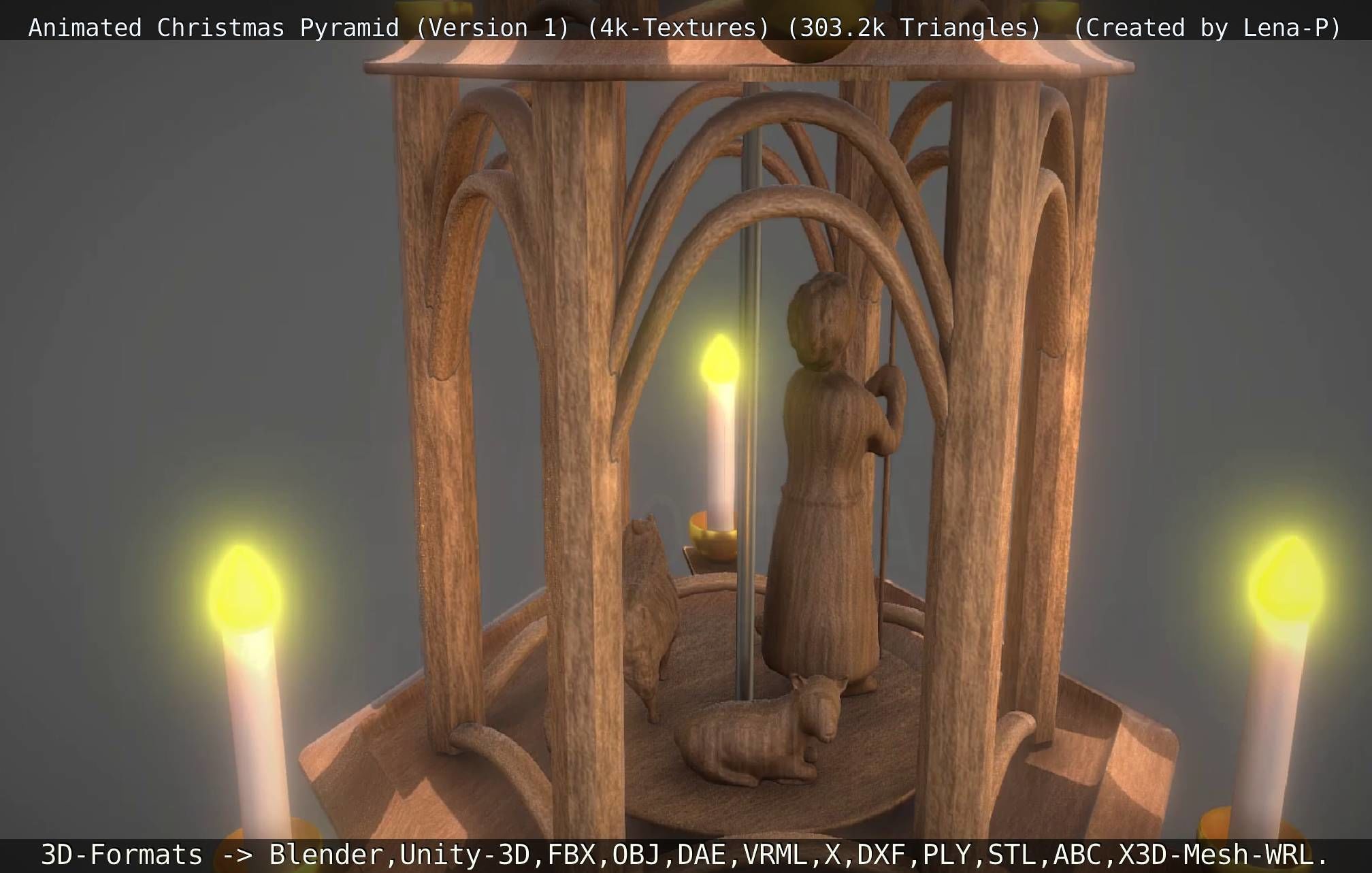 Animated Christmas Pyramid Version 1 3D model_9