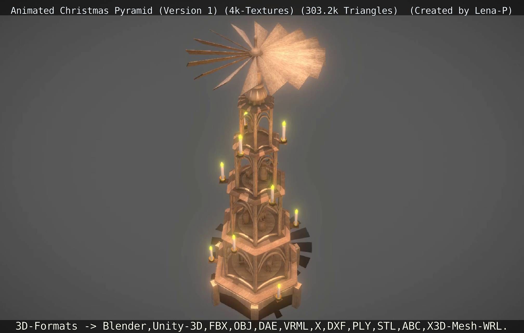 Animated Christmas Pyramid Version 1 3D model_6