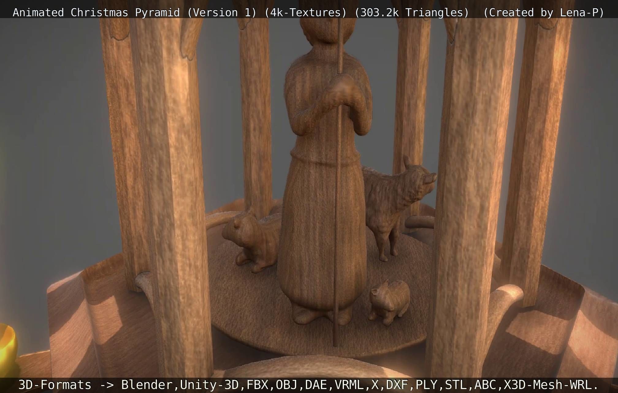 Animated Christmas Pyramid Version 1 3D model_66