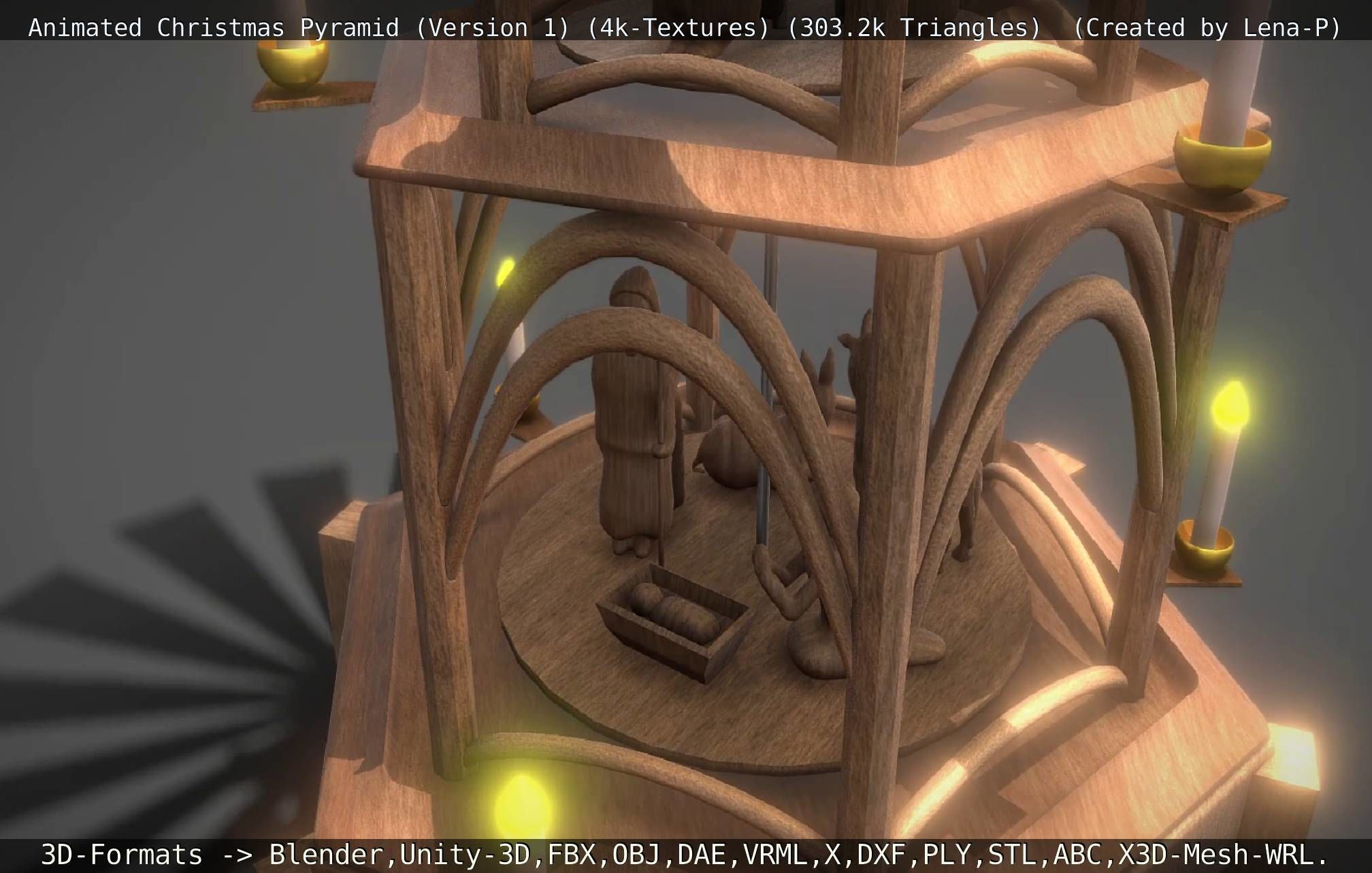 Animated Christmas Pyramid Version 1 3D model_16