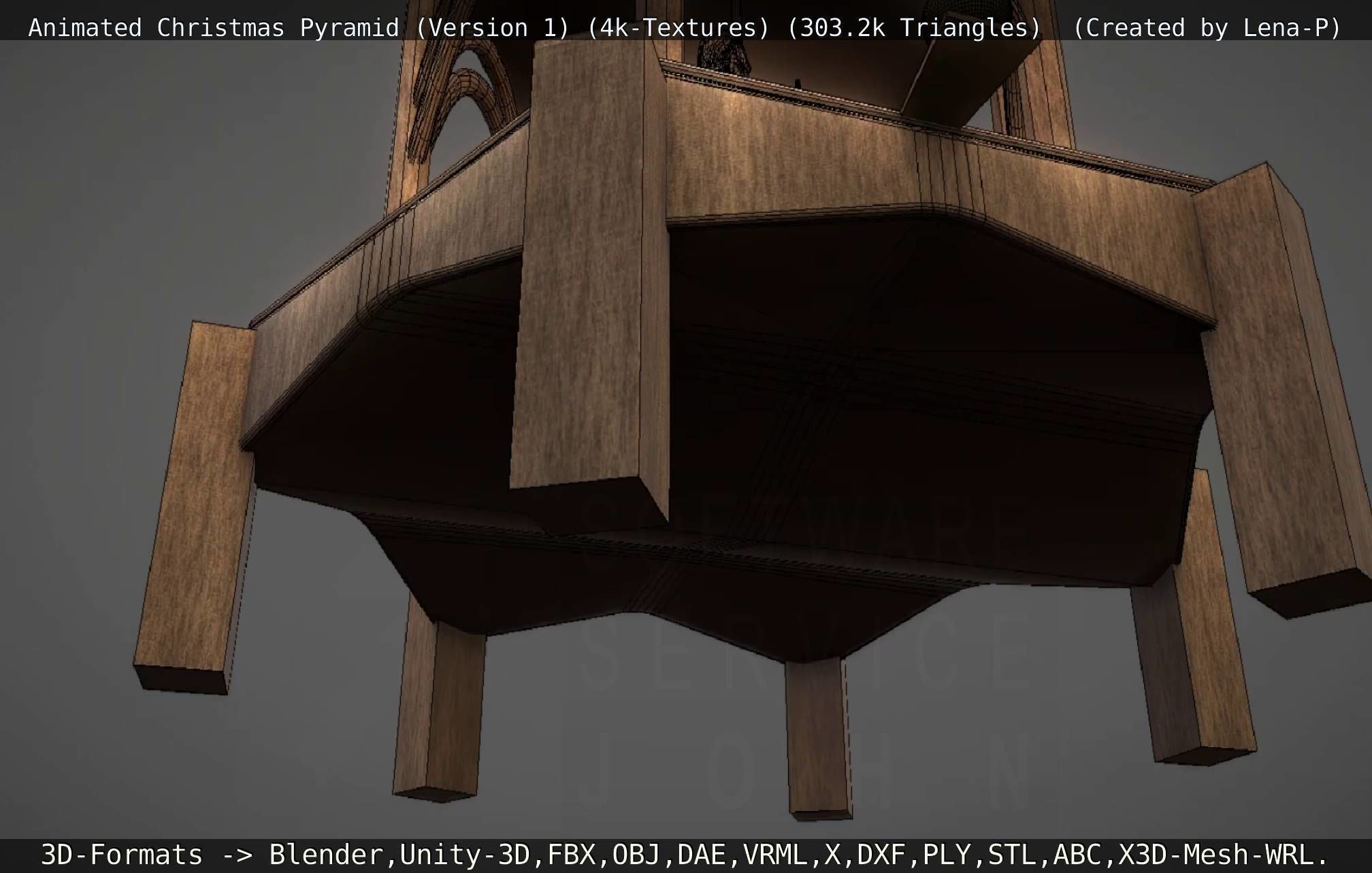 Animated Christmas Pyramid Version 1 3D model_11