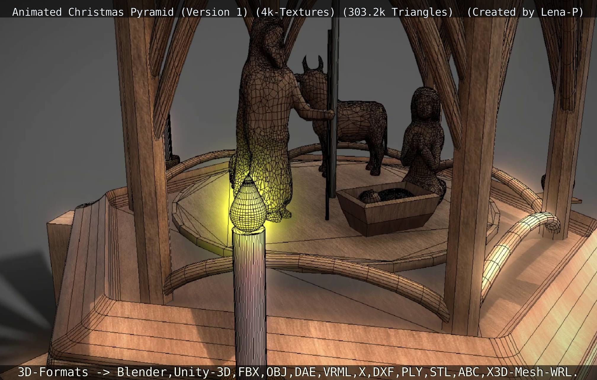 Animated Christmas Pyramid Version 1 3D model_123