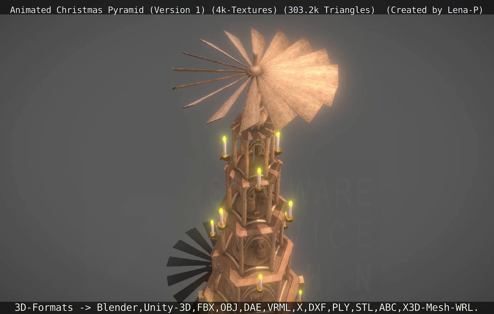 Animated Christmas Pyramid Version 1 3D model_109