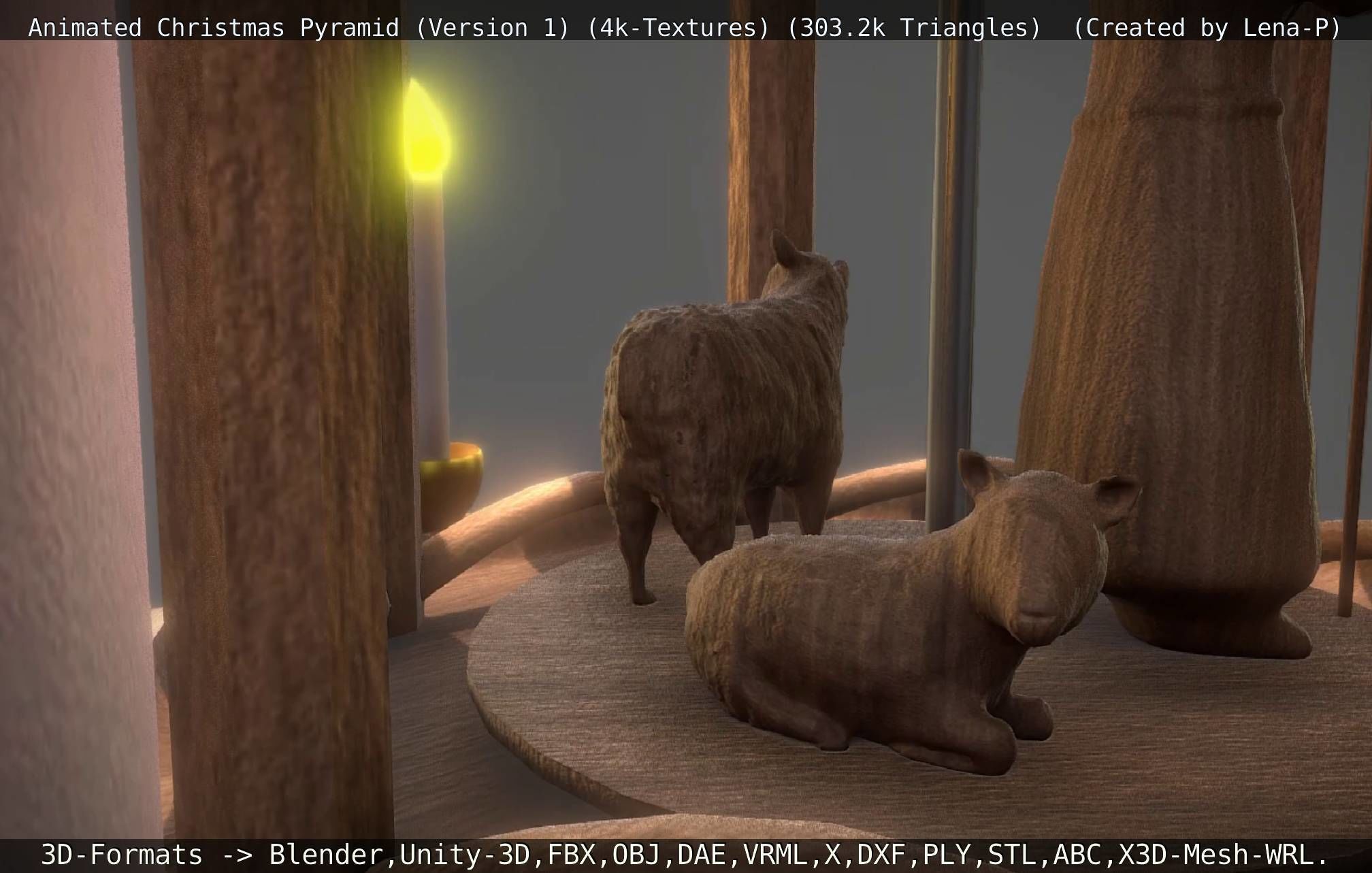 Animated Christmas Pyramid Version 1 3D model_81