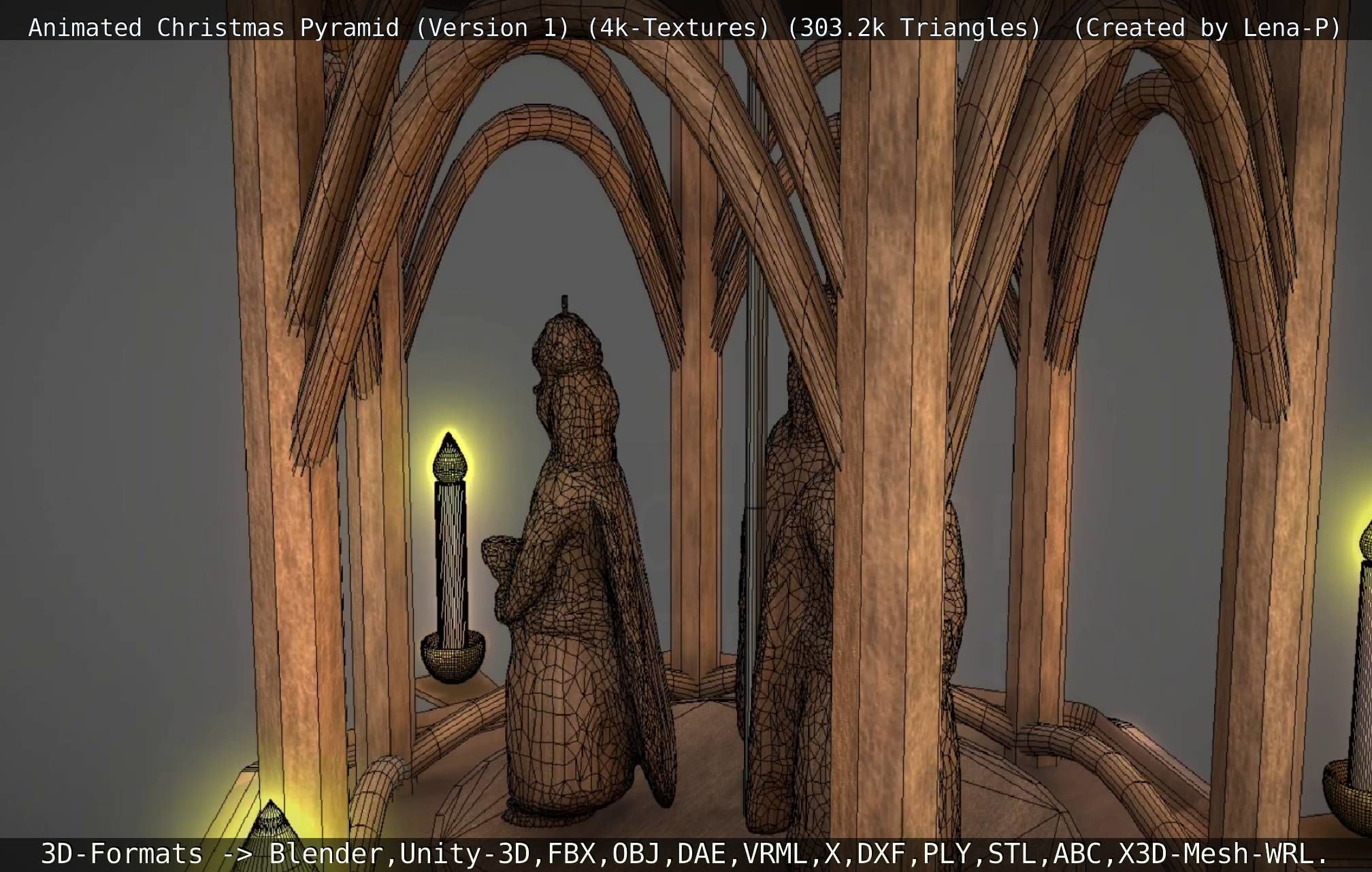 Animated Christmas Pyramid Version 1 3D model_69