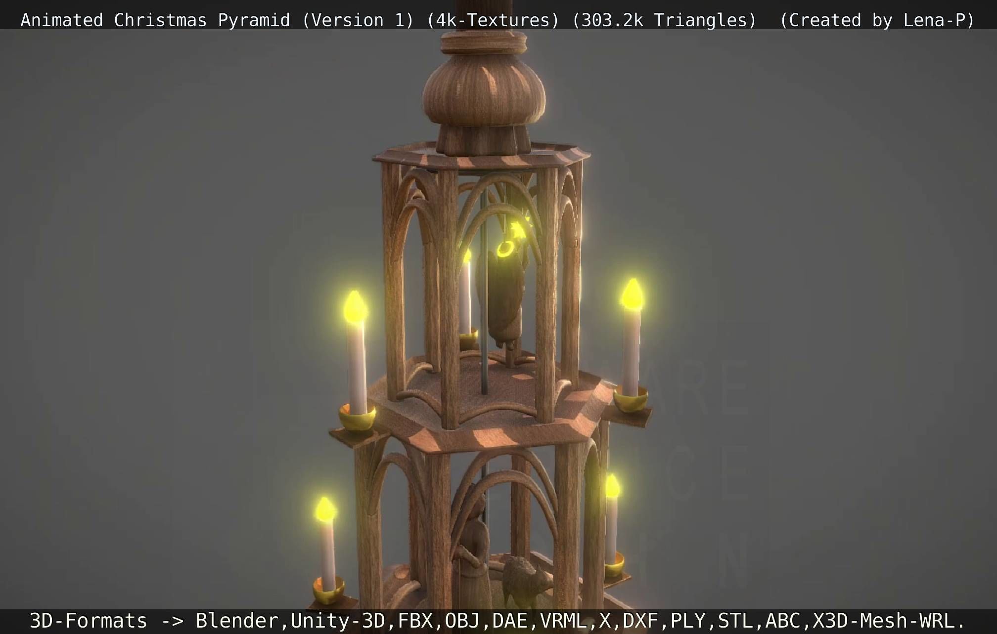 Animated Christmas Pyramid Version 1 3D model_98