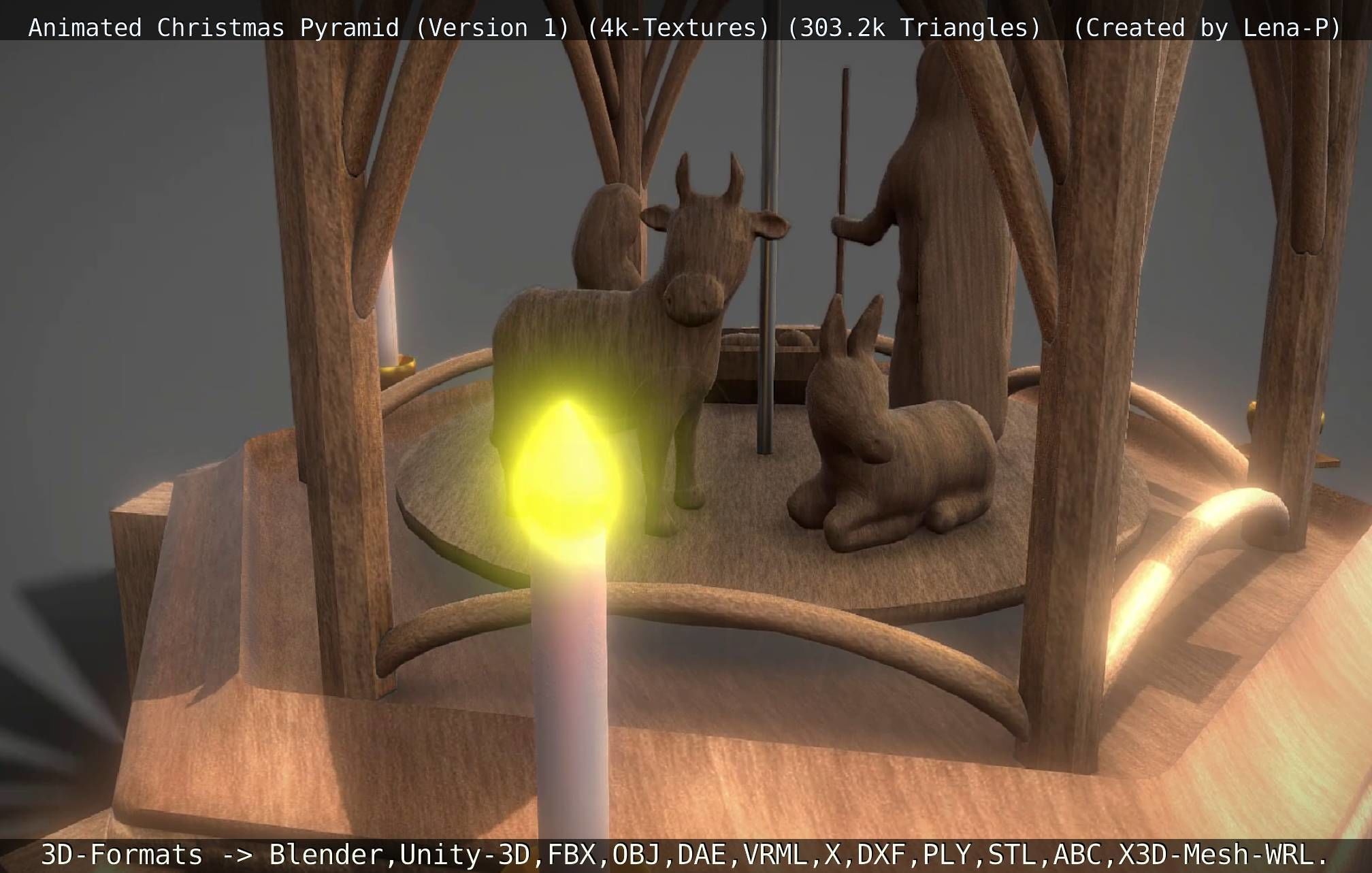 Animated Christmas Pyramid Version 1 3D model_5