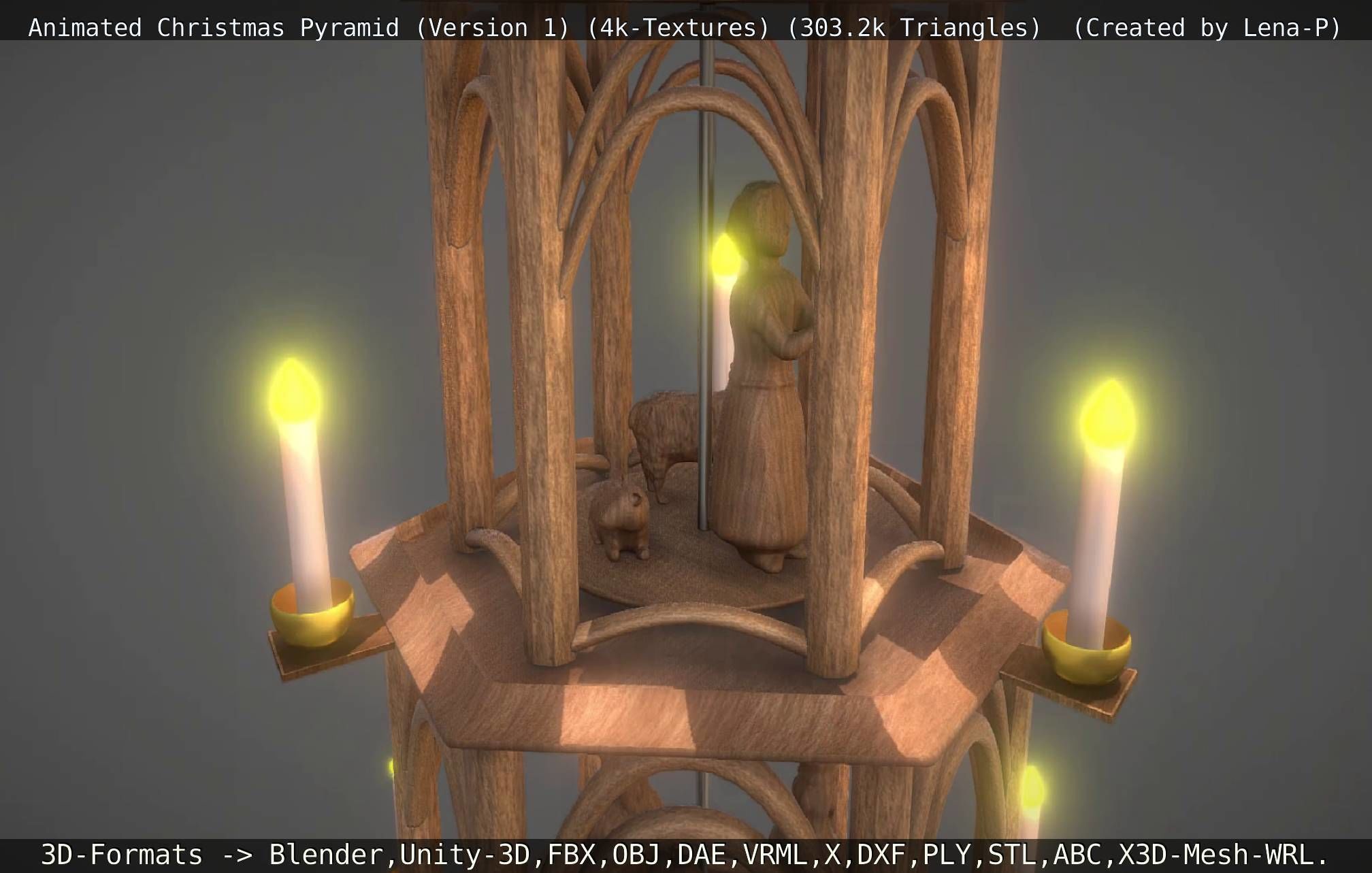 Animated Christmas Pyramid Version 1 3D model_50