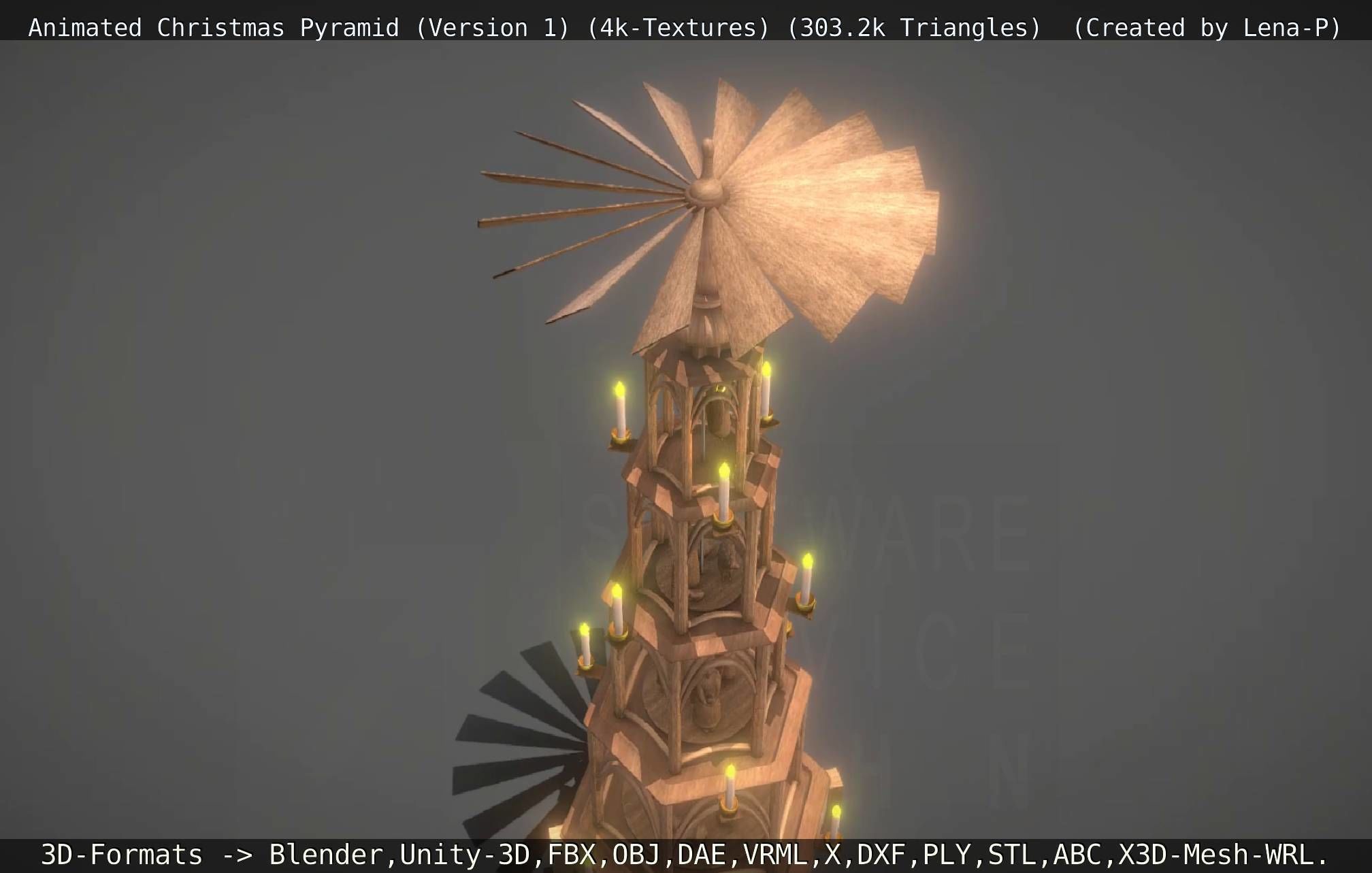 Animated Christmas Pyramid Version 1 3D model_104