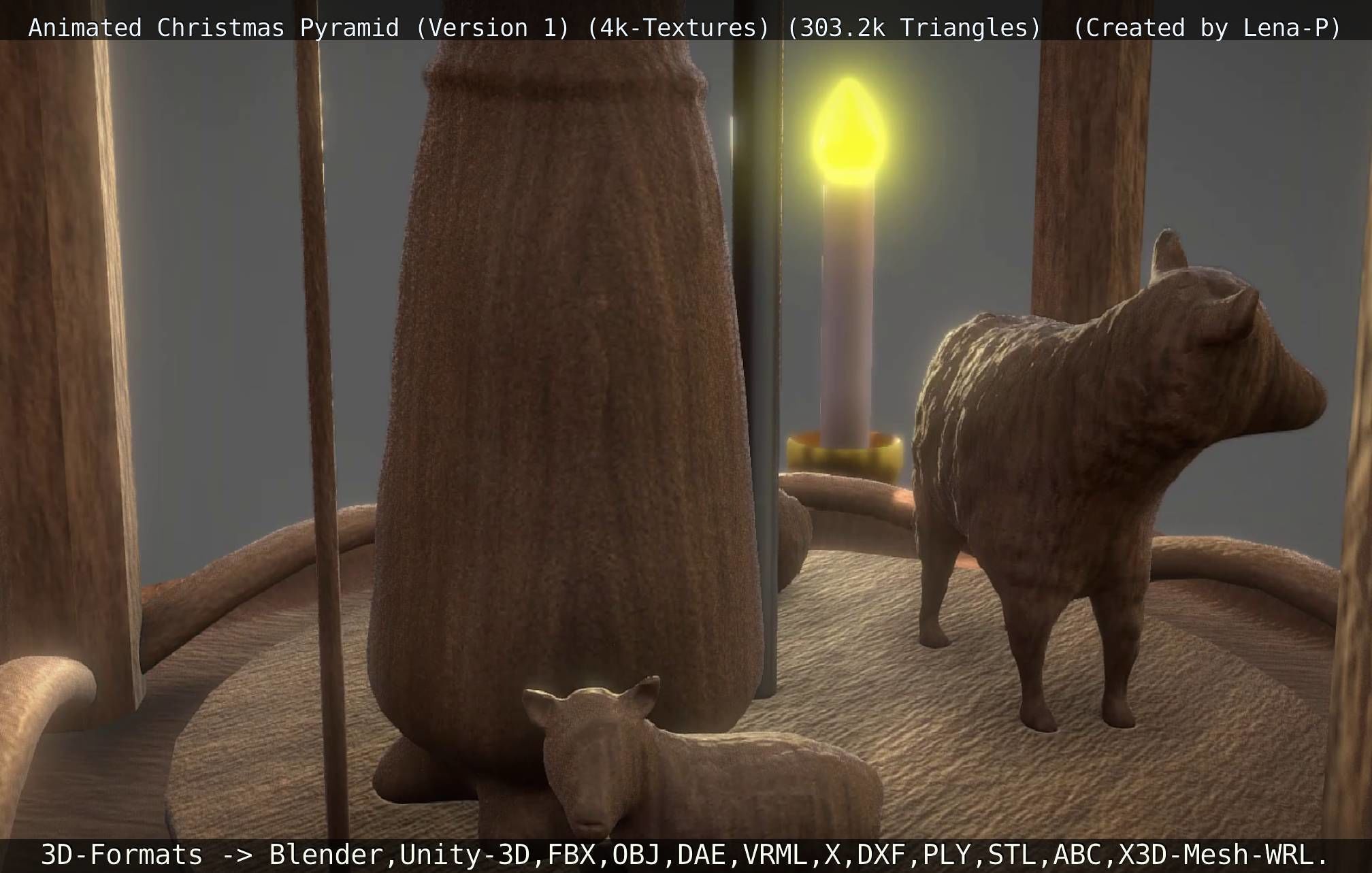 Animated Christmas Pyramid Version 1 3D model_19