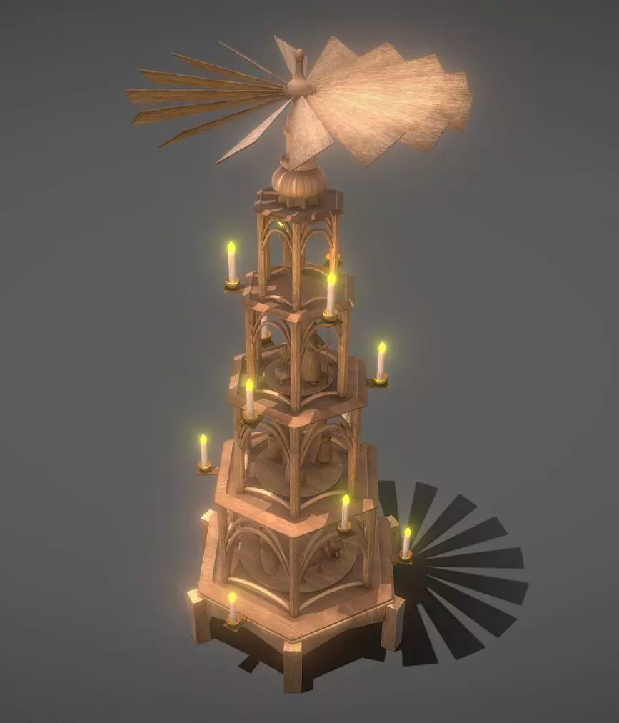 Animated Christmas Pyramid Version 1 3D model_0