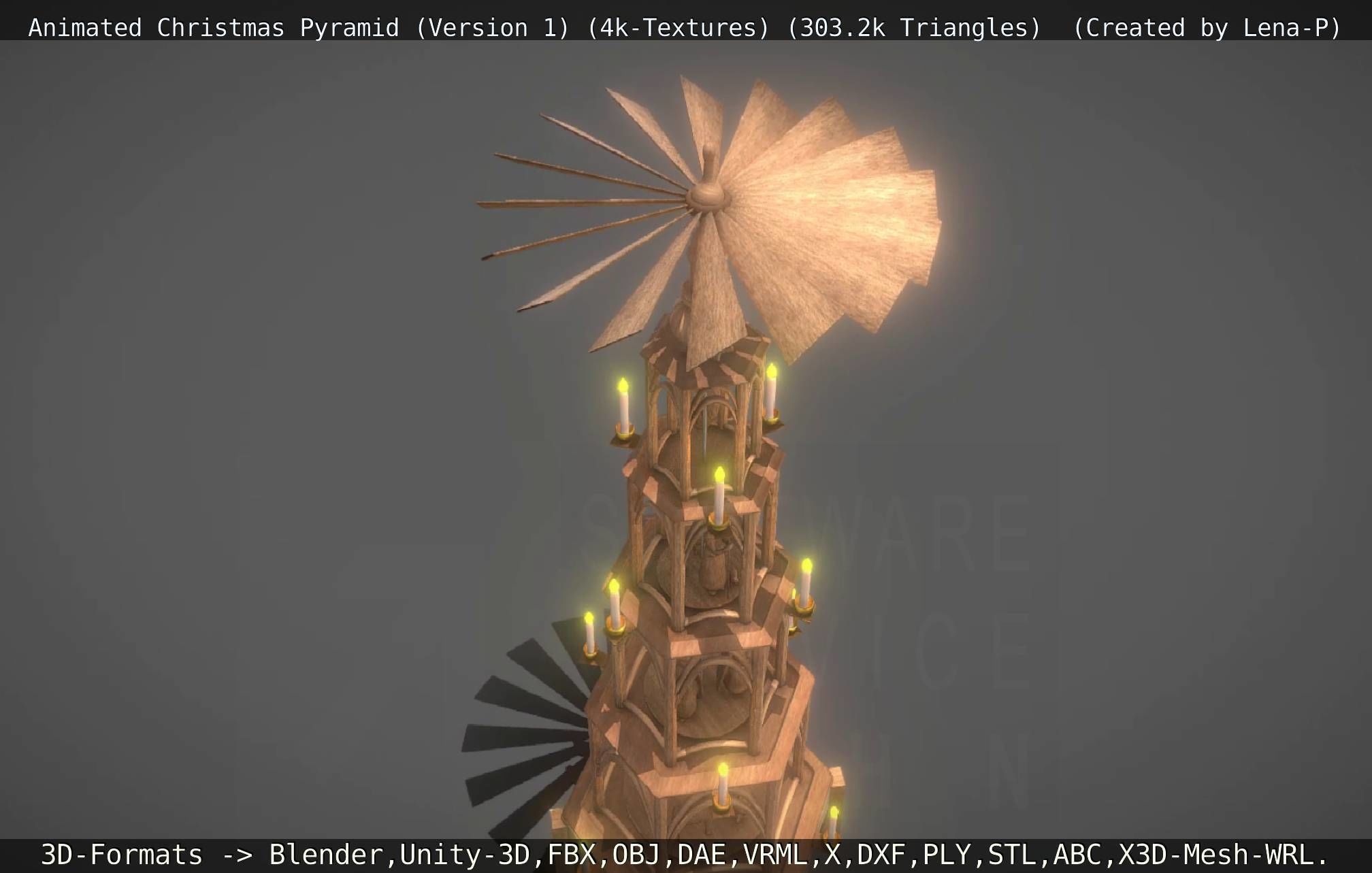 Animated Christmas Pyramid Version 1 3D model_61