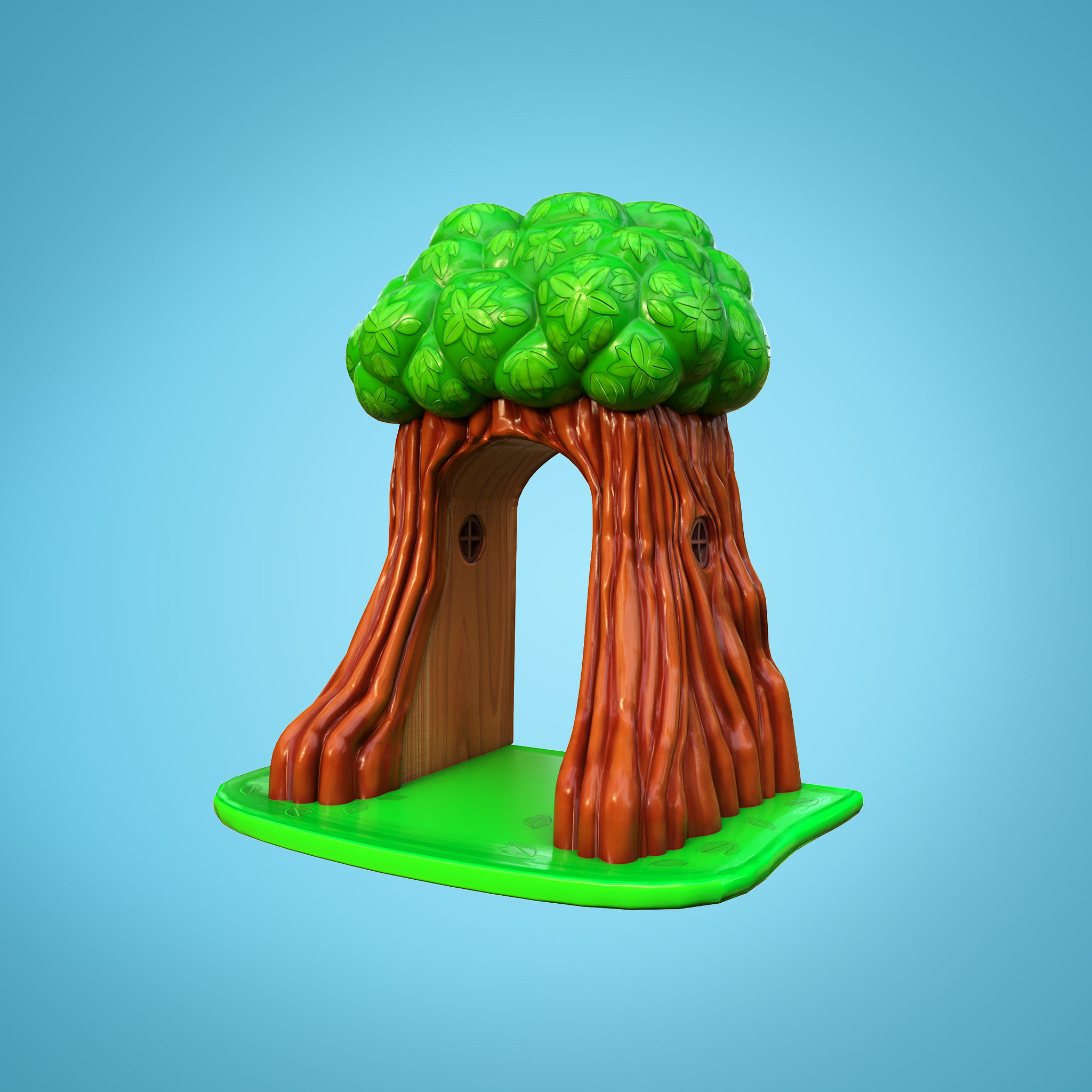 Wood entrance group 3D model | CGTrader