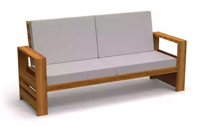 Teak wood sofa Free 3D model