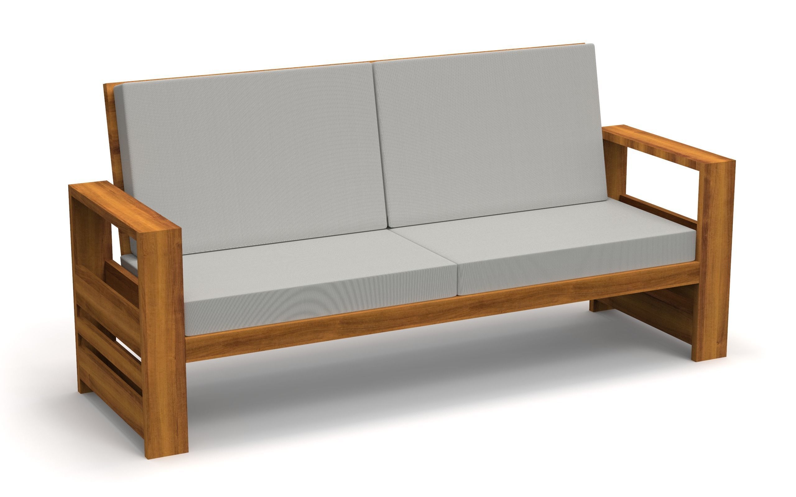 Teak wood sofa 3D CGTrader