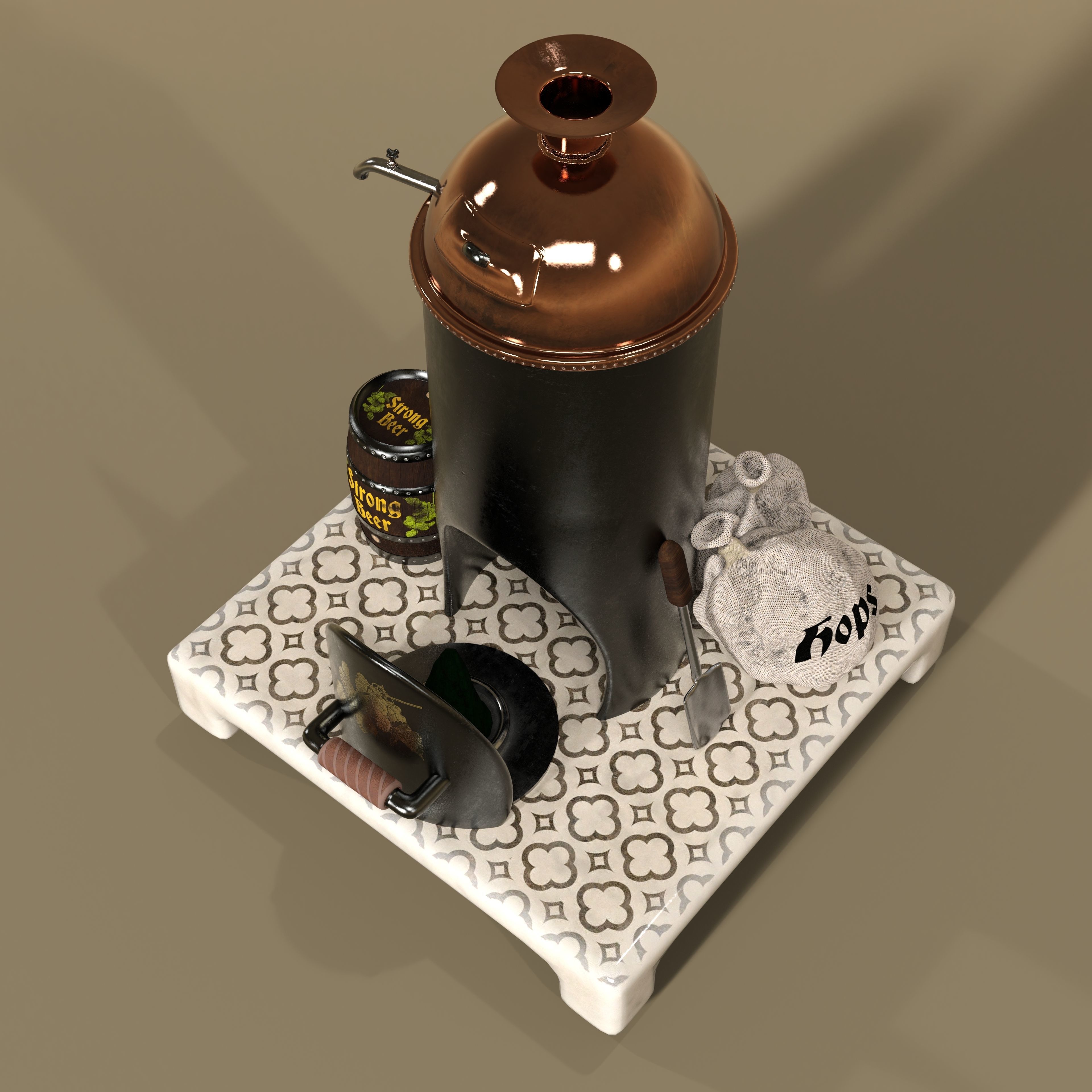 Breweryoven for incensecandles 3D model_1