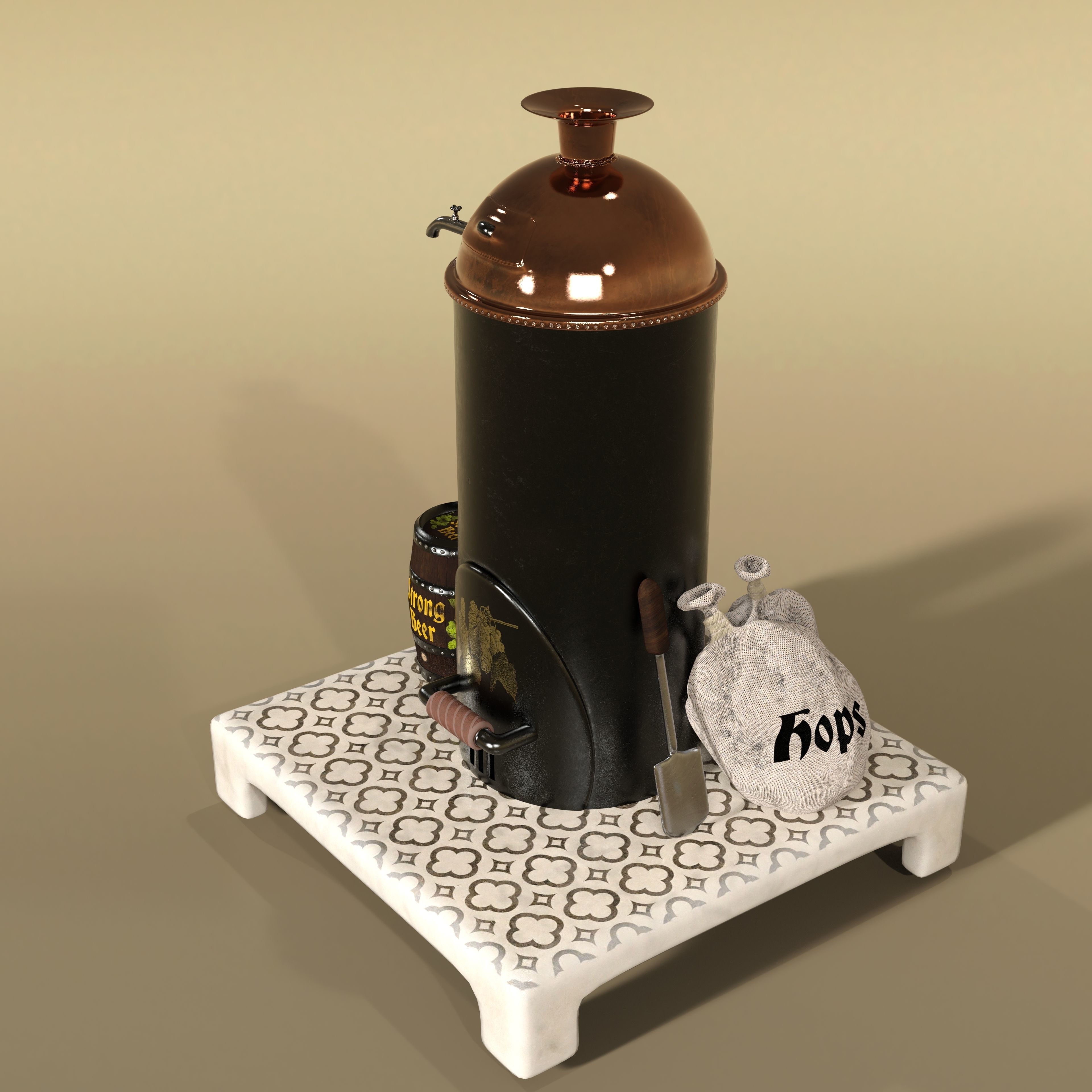 Breweryoven for incensecandles 3D model_4