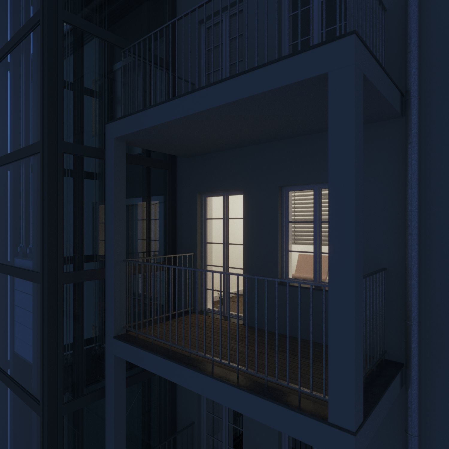 Residential City Building - Row - 14 - Big Dormer 3D model_10