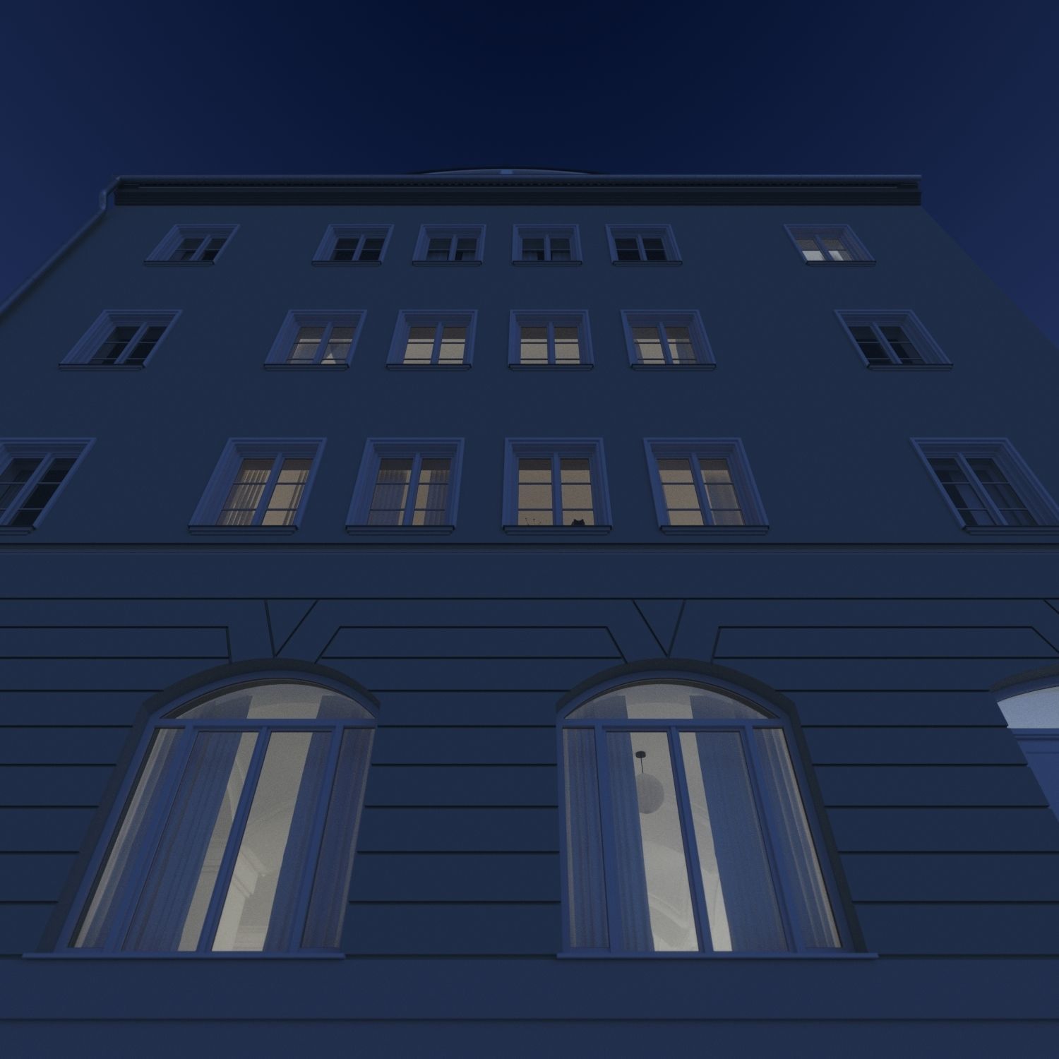 Residential City Building - Row - 14 - Big Dormer 3D model_11