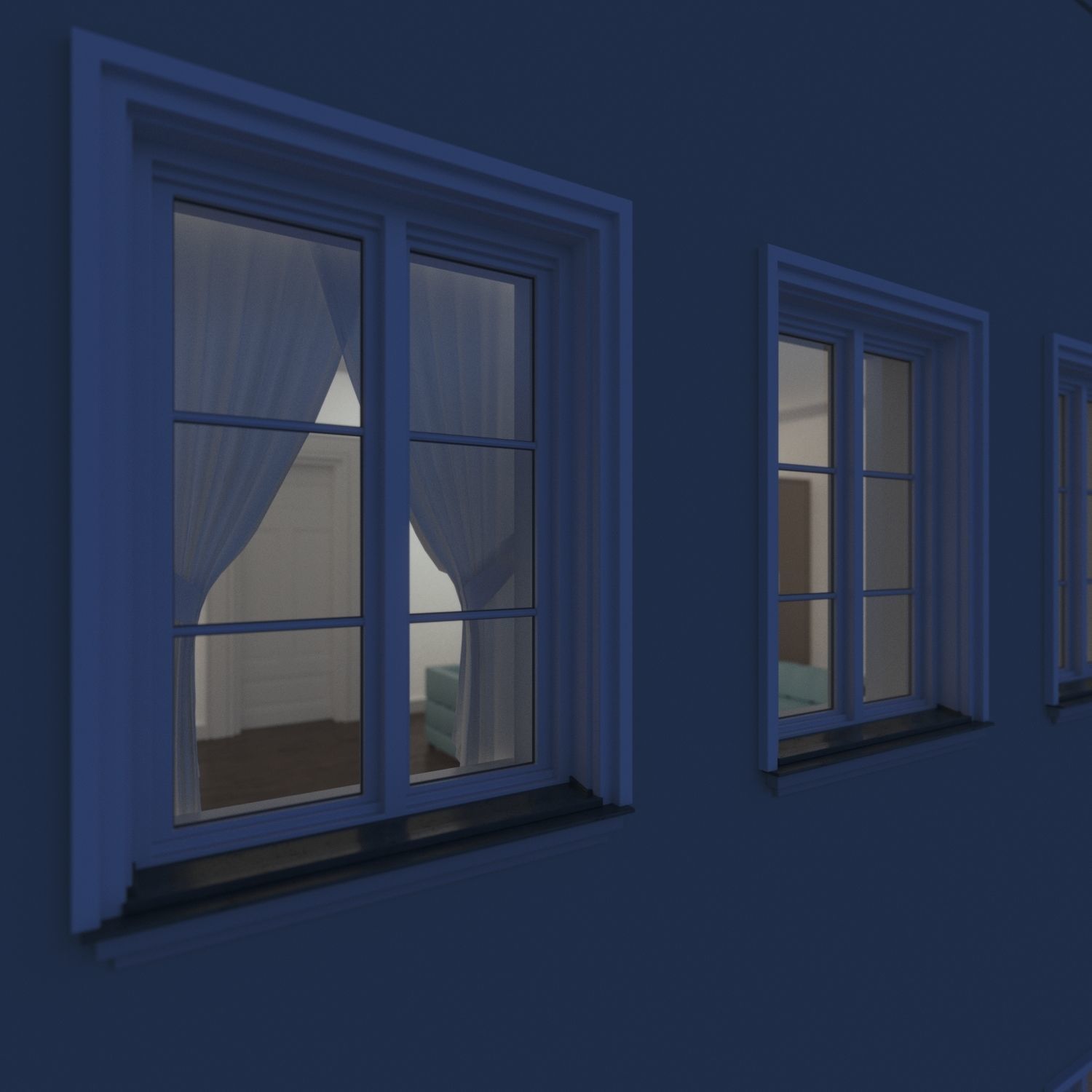 Residential City Building - Row - 14 - Big Dormer 3D model_12