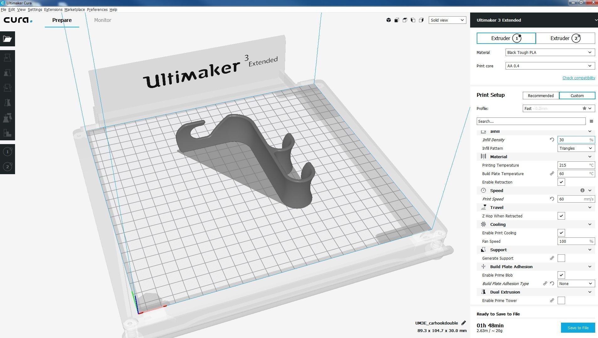 Neckhook car seat office chair hooks 3D print model_3
