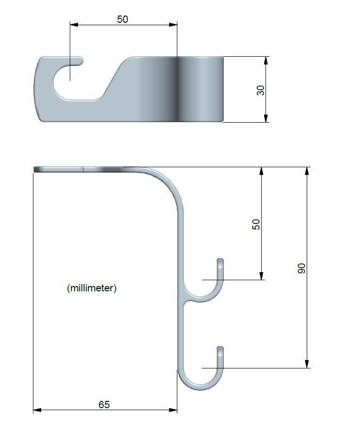 Neckhook car seat office chair hooks 3D print model_2