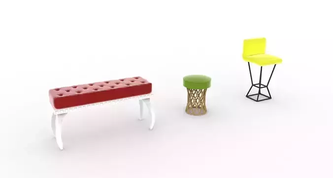 SEATING ELEMENTS Free low-poly 3D model