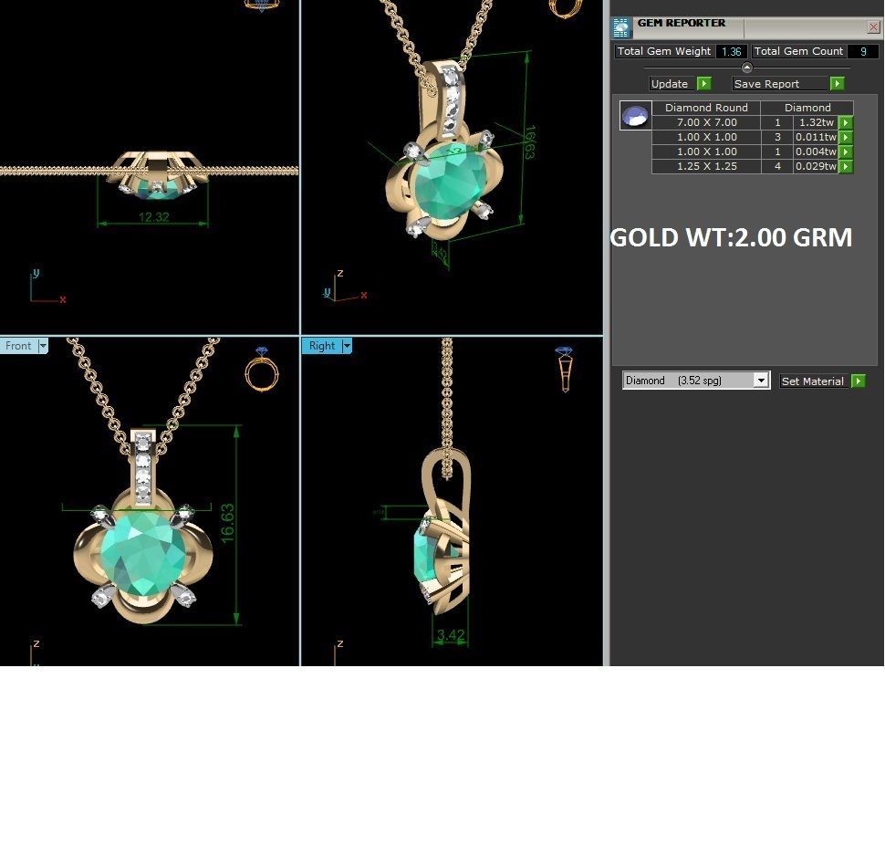 Women pendant 3dm render detail 3D print model_6