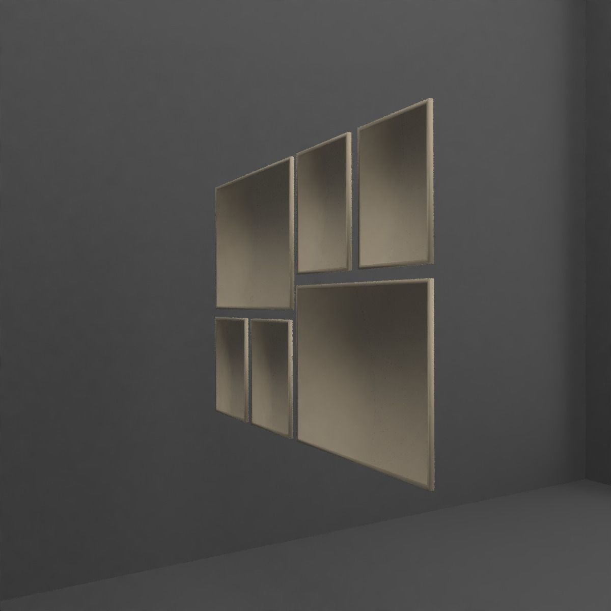 Frame Set of windows Low-poly 3D model_4