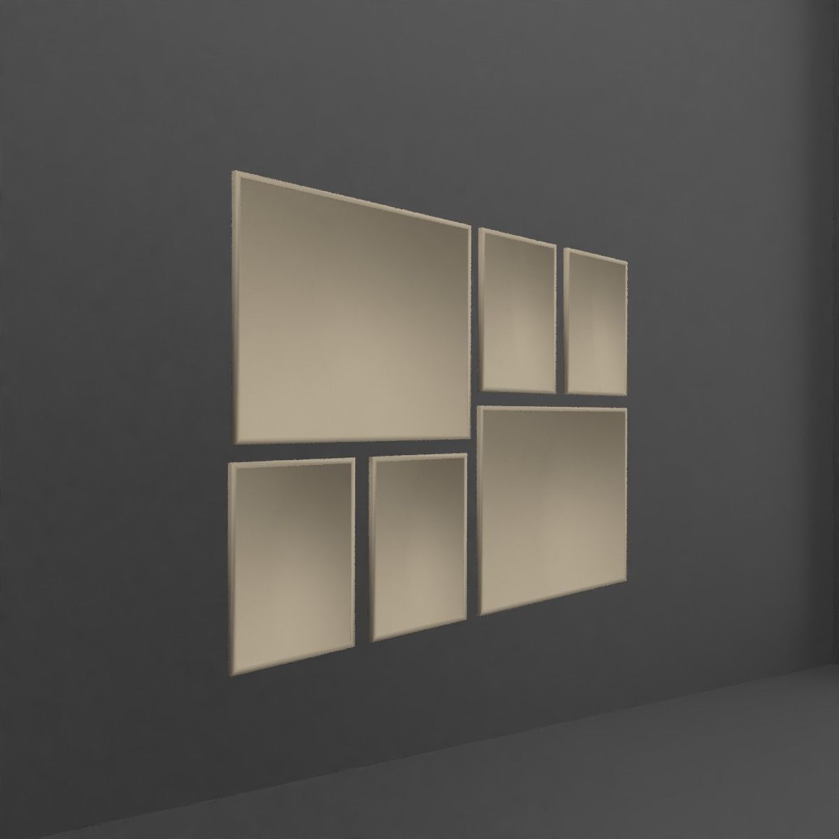 Frame Set of windows Low-poly 3D model_7