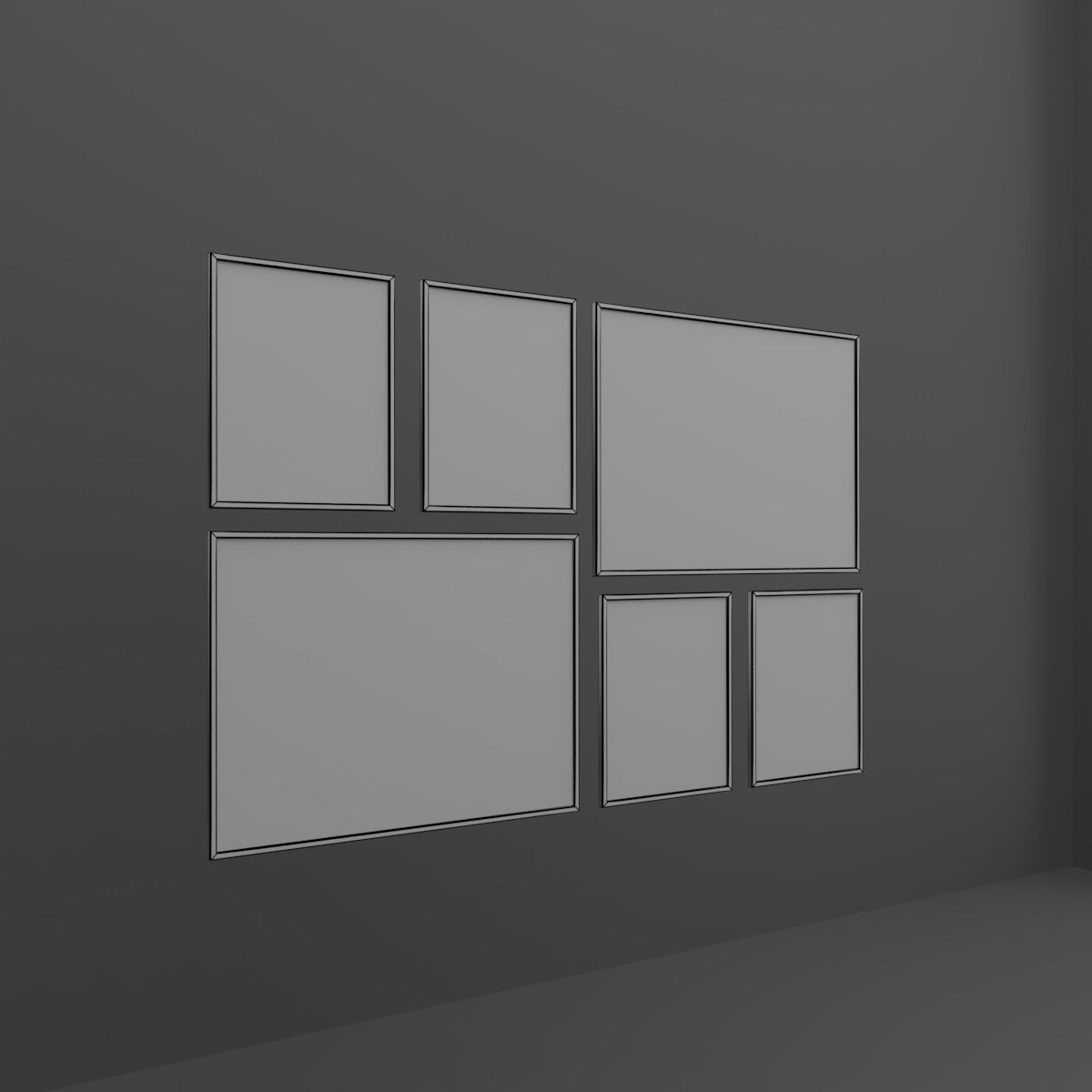 Frame Set of windows Low-poly 3D model_1