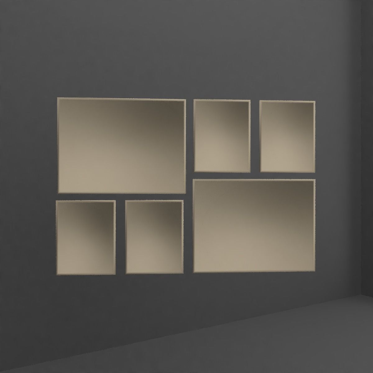 Frame Set of windows Low-poly 3D model_6