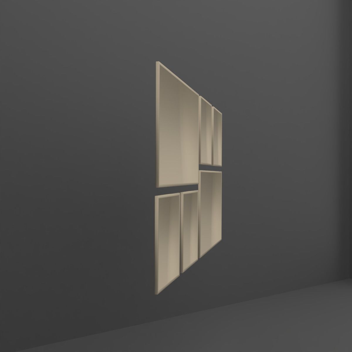 Frame Set of windows Low-poly 3D model_8