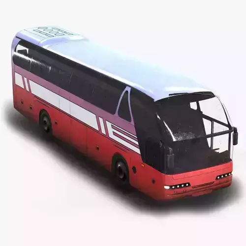 Tourist Bus Low Poly  Low-poly 3D model