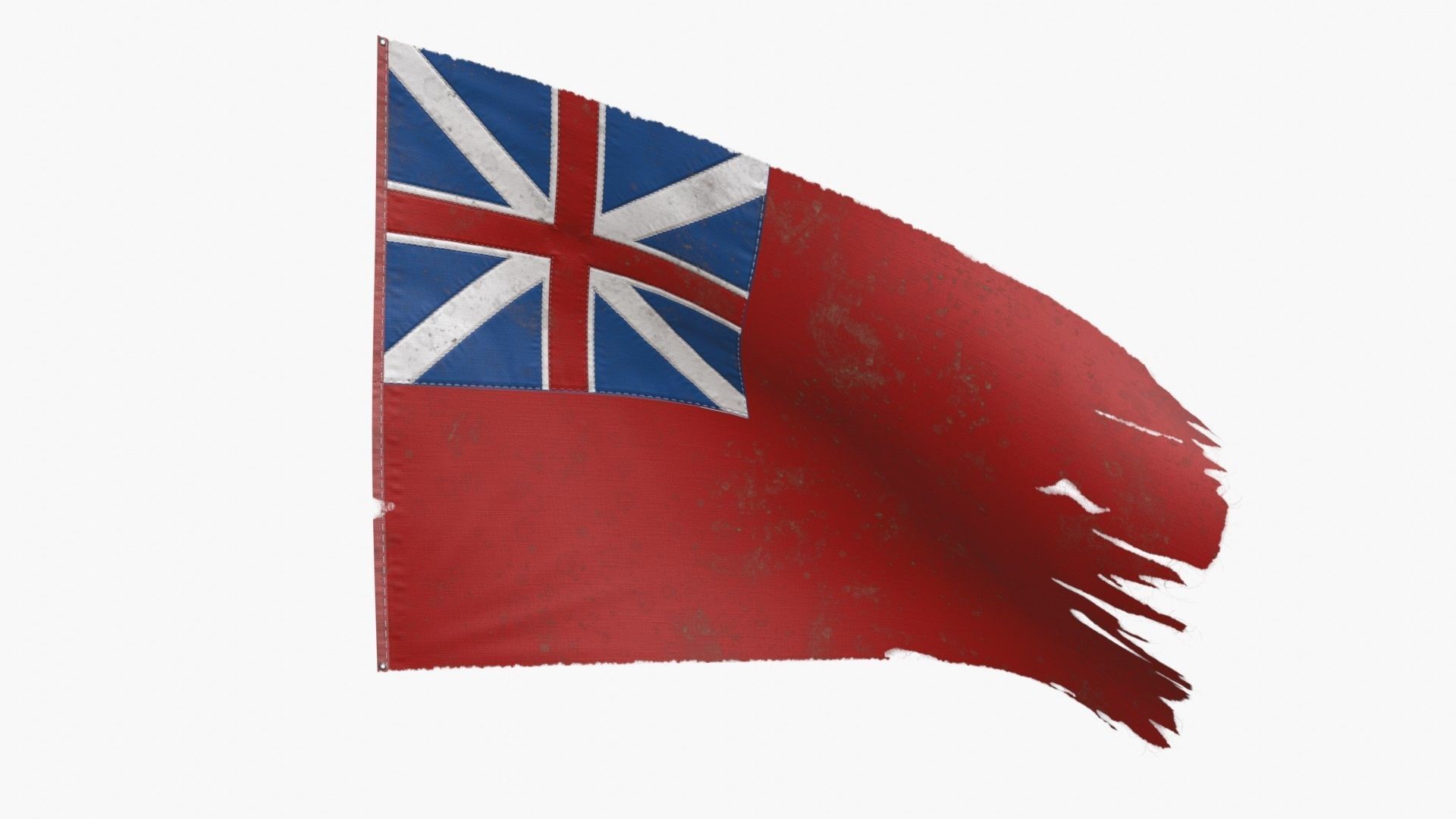 British Red Naval Ensign 1707-1801 Low-poly 3D model_2