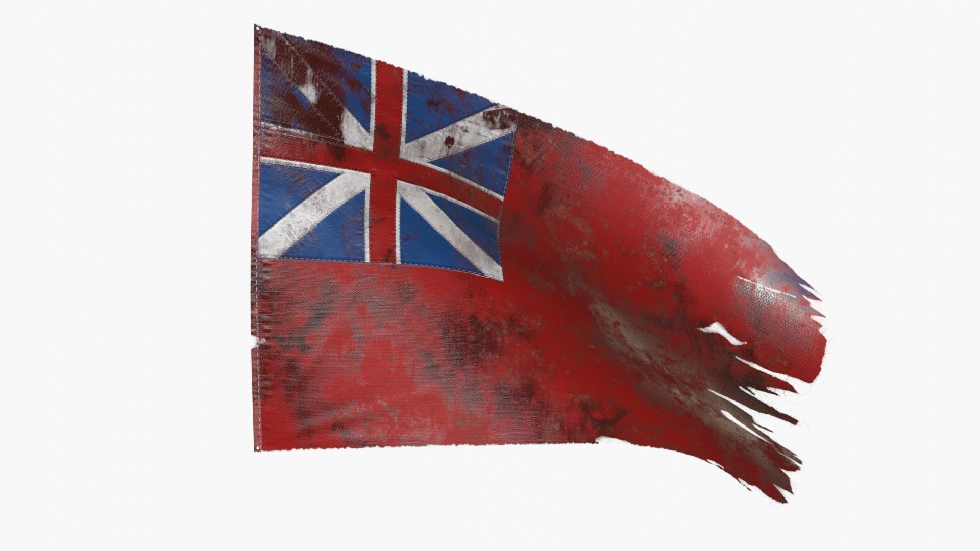 British Red Naval Ensign 1707-1801 Low-poly 3D model_3