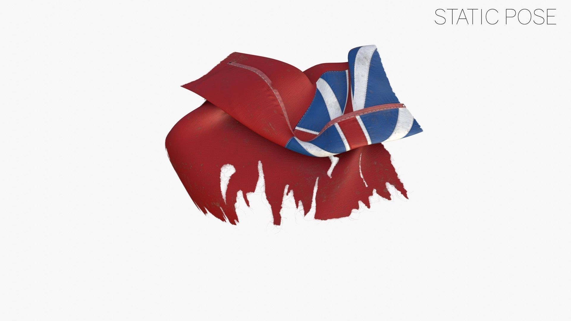 British Red Naval Ensign 1707-1801 Low-poly 3D model_14