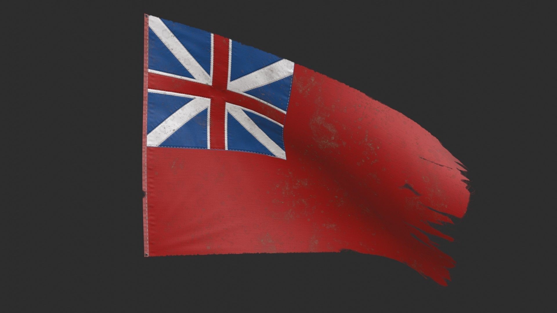 British Red Naval Ensign 1707-1801 Low-poly 3D model_4