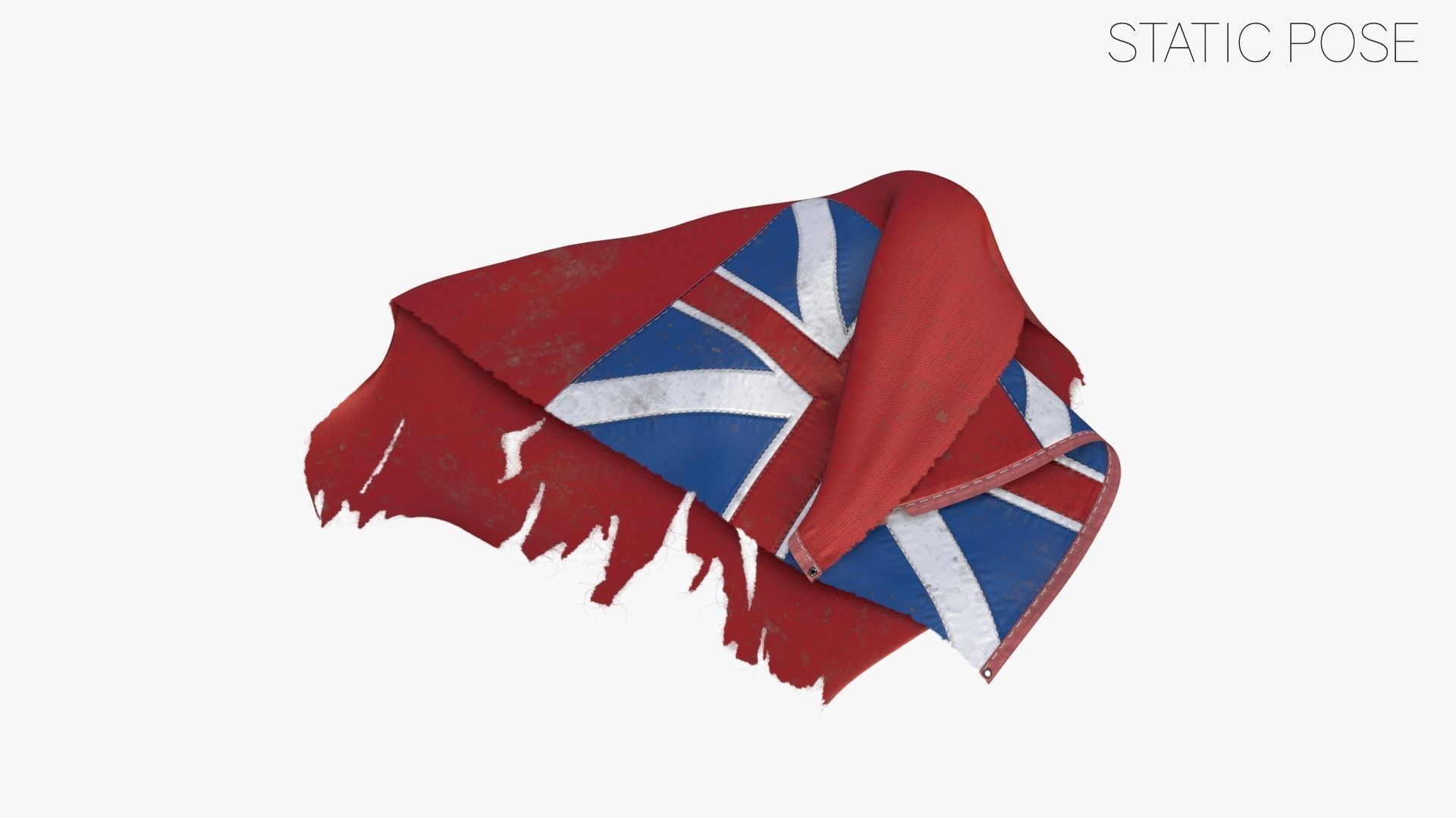 British Red Naval Ensign 1707-1801 Low-poly 3D model_16