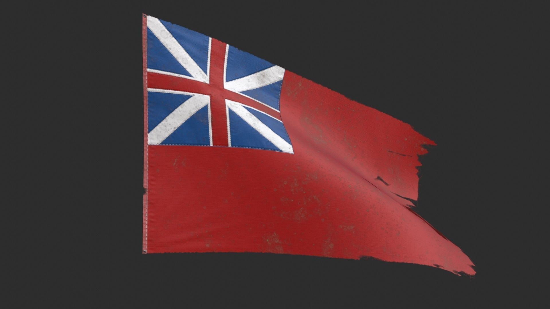 British Red Naval Ensign 1707-1801 Low-poly 3D model_5