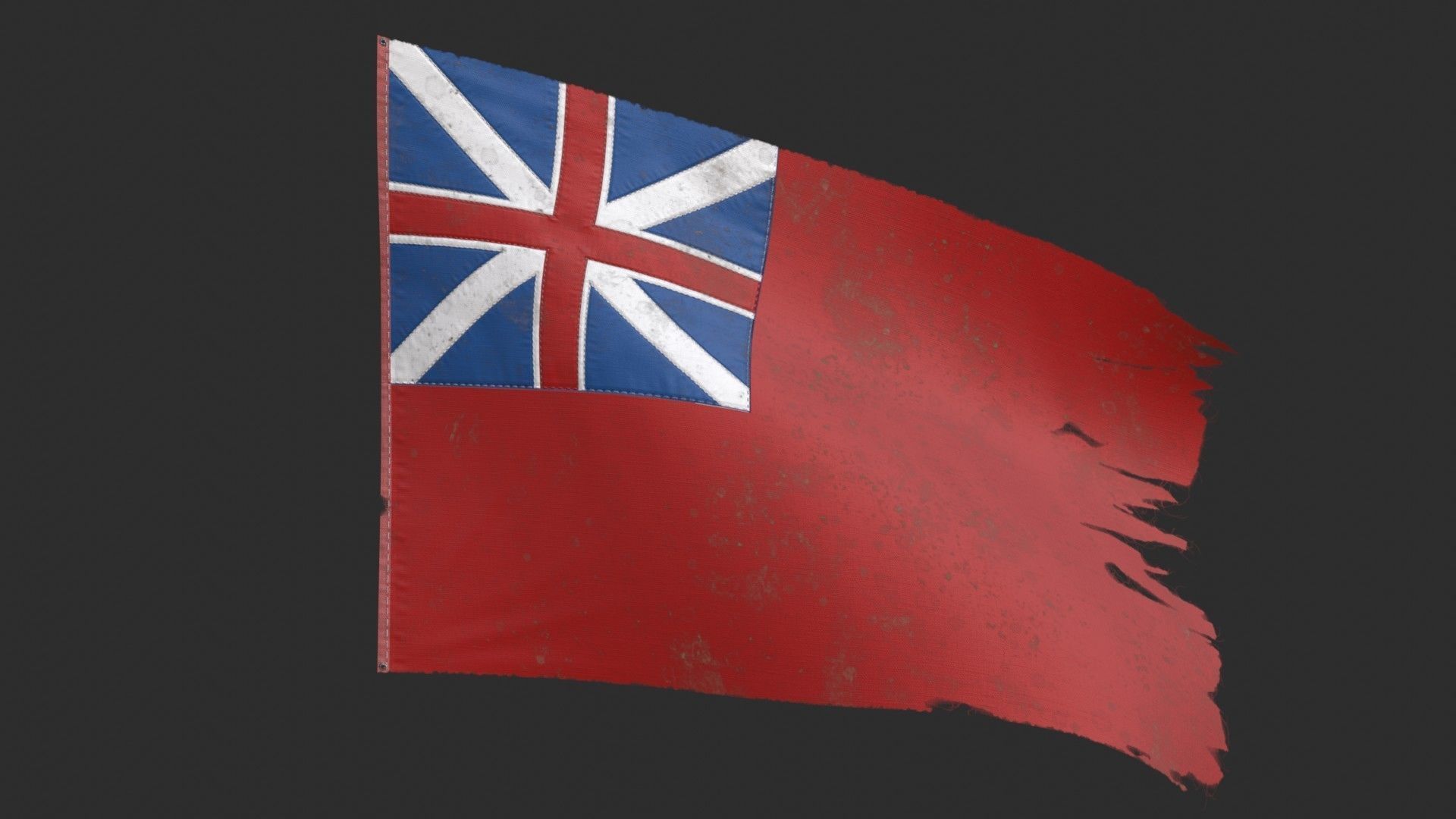 British Red Naval Ensign 1707-1801 Low-poly 3D model_7