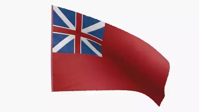 British Red Naval Ensign 1707-1801 Low-poly 3D model