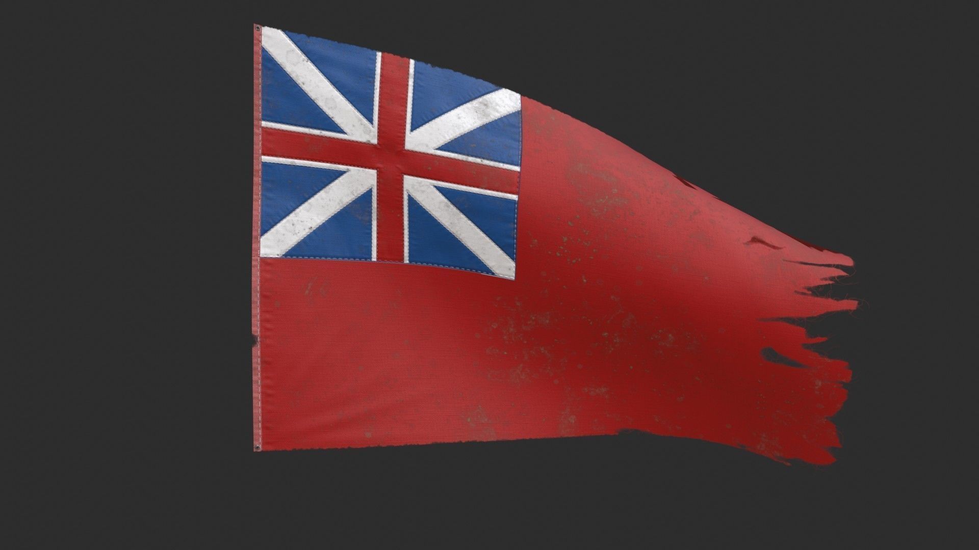 British Red Naval Ensign 1707-1801 Low-poly 3D model_6