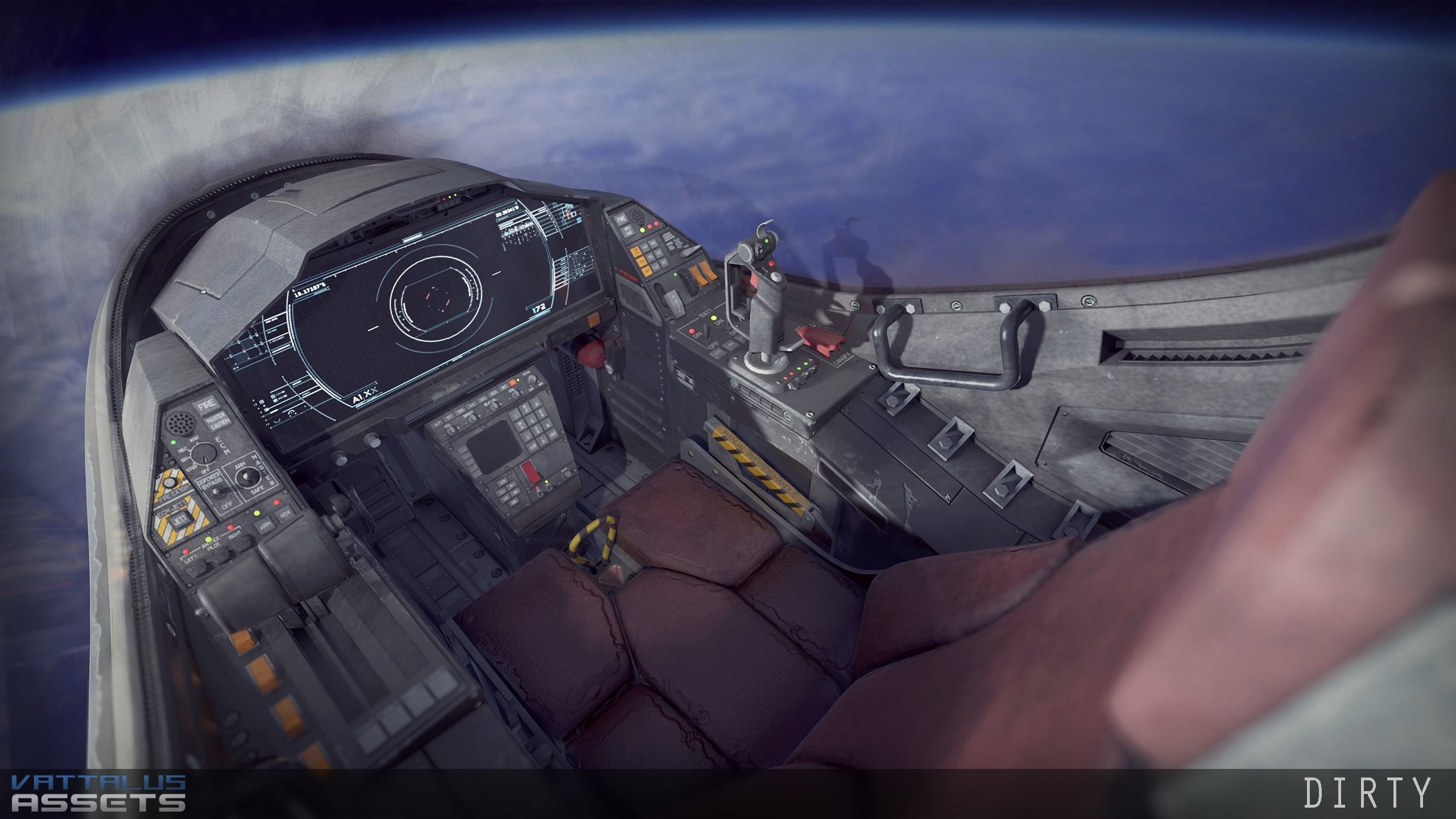 Sci Fi Fighter Cockpit 7 Low-poly 3D model_6