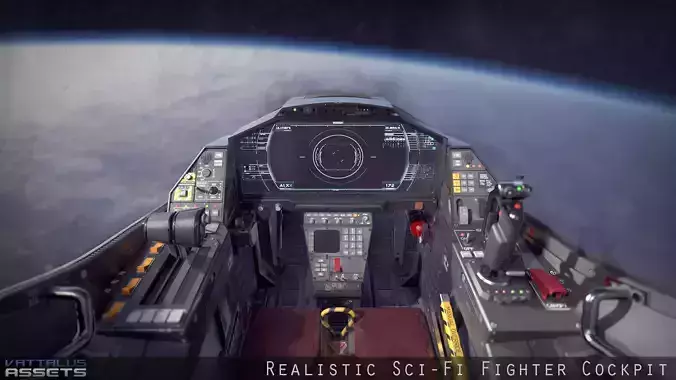 Sci Fi Fighter Cockpit 7 Low-poly 3D model