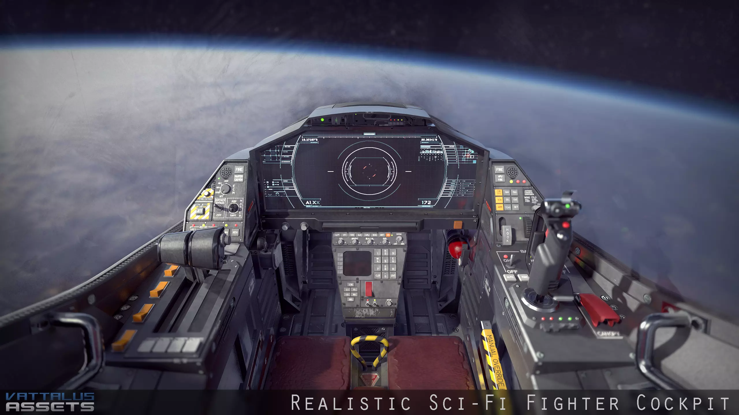 Sci Fi Fighter Cockpit 7 Low-poly 3D model_0